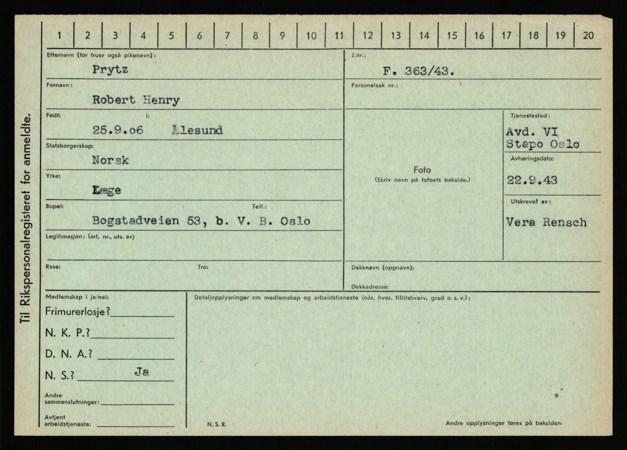 Statspolitiet - Hovedkontoret / Osloavdelingen, AV/RA-S-1329/C/Ca/L0012: Oanæs - Quistgaard	, 1943-1945, p. 4894