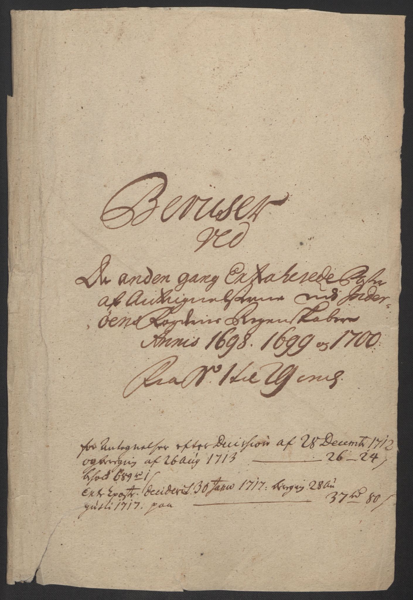 Rentekammeret inntil 1814, Reviderte regnskaper, Fogderegnskap, RA/EA-4092/R63/L4311: Fogderegnskap Inderøy, 1700, p. 316