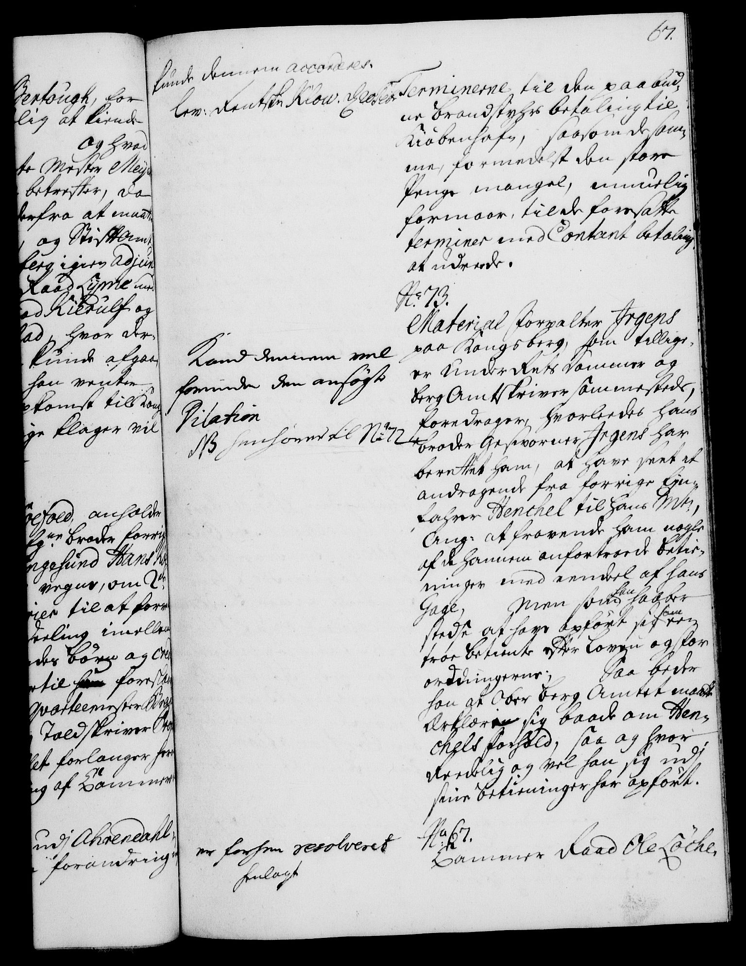 Rentekammeret, Kammerkanselliet, RA/EA-3111/G/Gh/Gha/L0013: Norsk ekstraktmemorialprotokoll (merket RK 53.58), 1731, p. 67