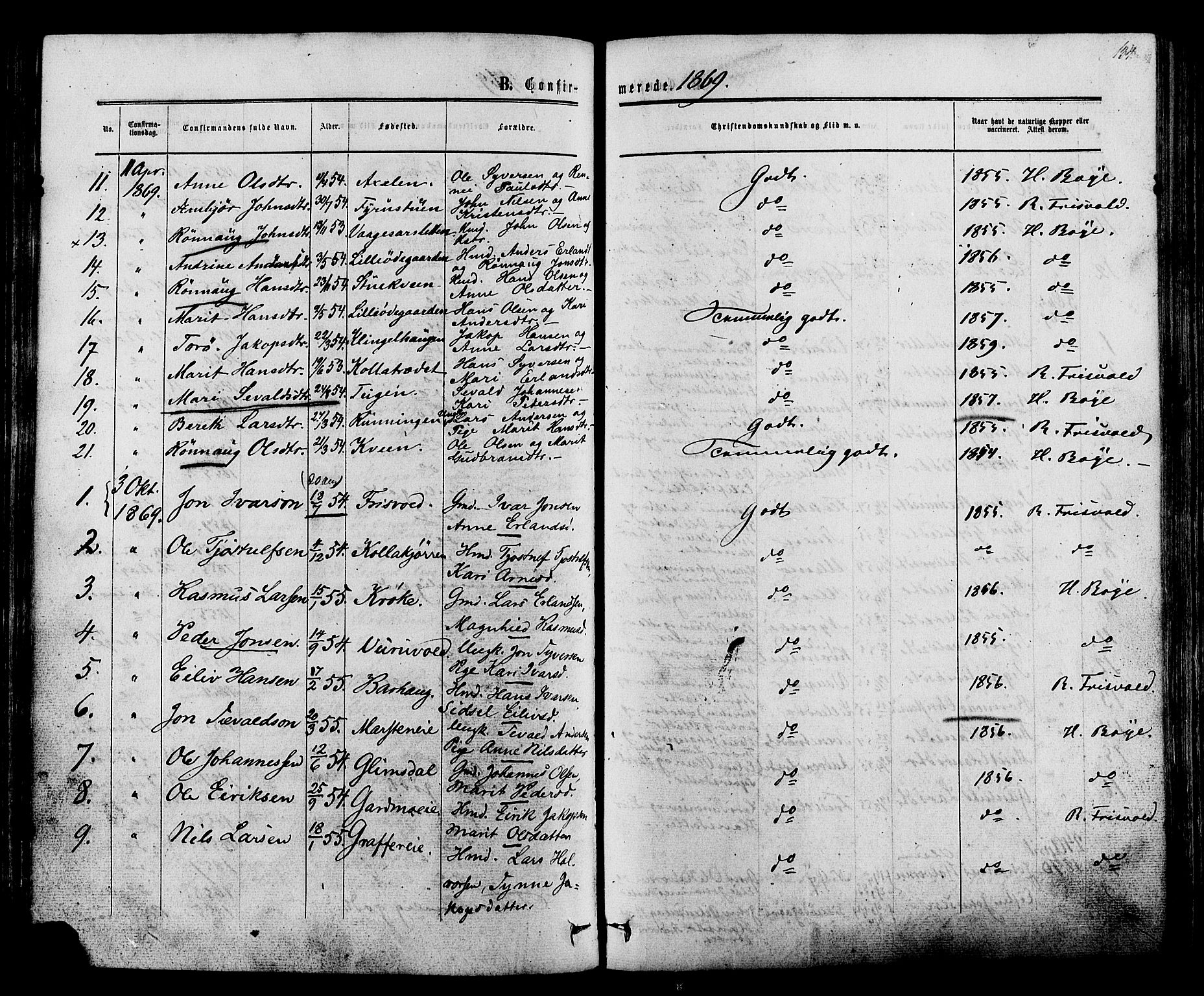 Lom prestekontor, SAH/PREST-070/K/L0007: Parish register (official) no. 7, 1863-1884, p. 134