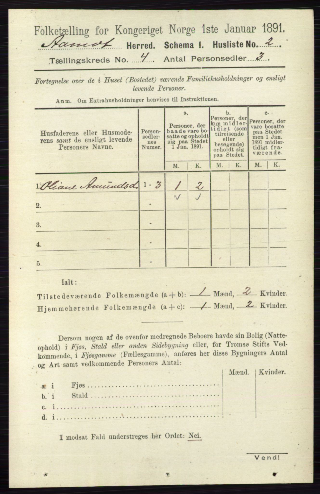 RA, 1891 census for 0429 Åmot, 1891, p. 2102