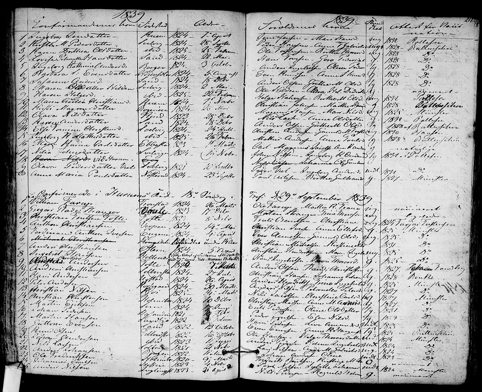 Hurum kirkebøker, AV/SAKO-A-229/F/Fa/L0010: Parish register (official) no. 10, 1827-1846, p. 217