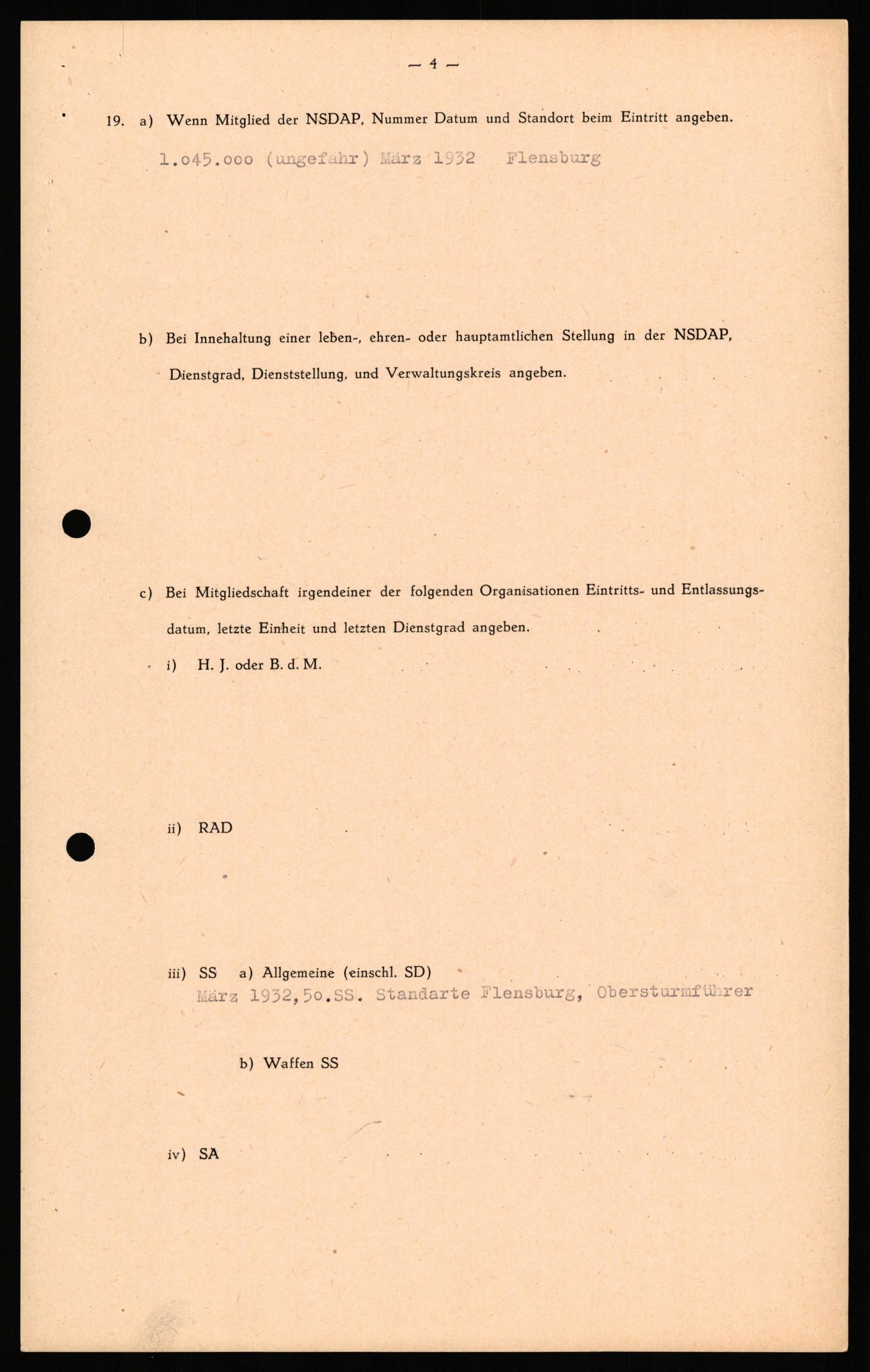 Forsvaret, Forsvarets overkommando II, RA/RAFA-3915/D/Db/L0033: CI Questionaires. Tyske okkupasjonsstyrker i Norge. Tyskere., 1945-1946, p. 482