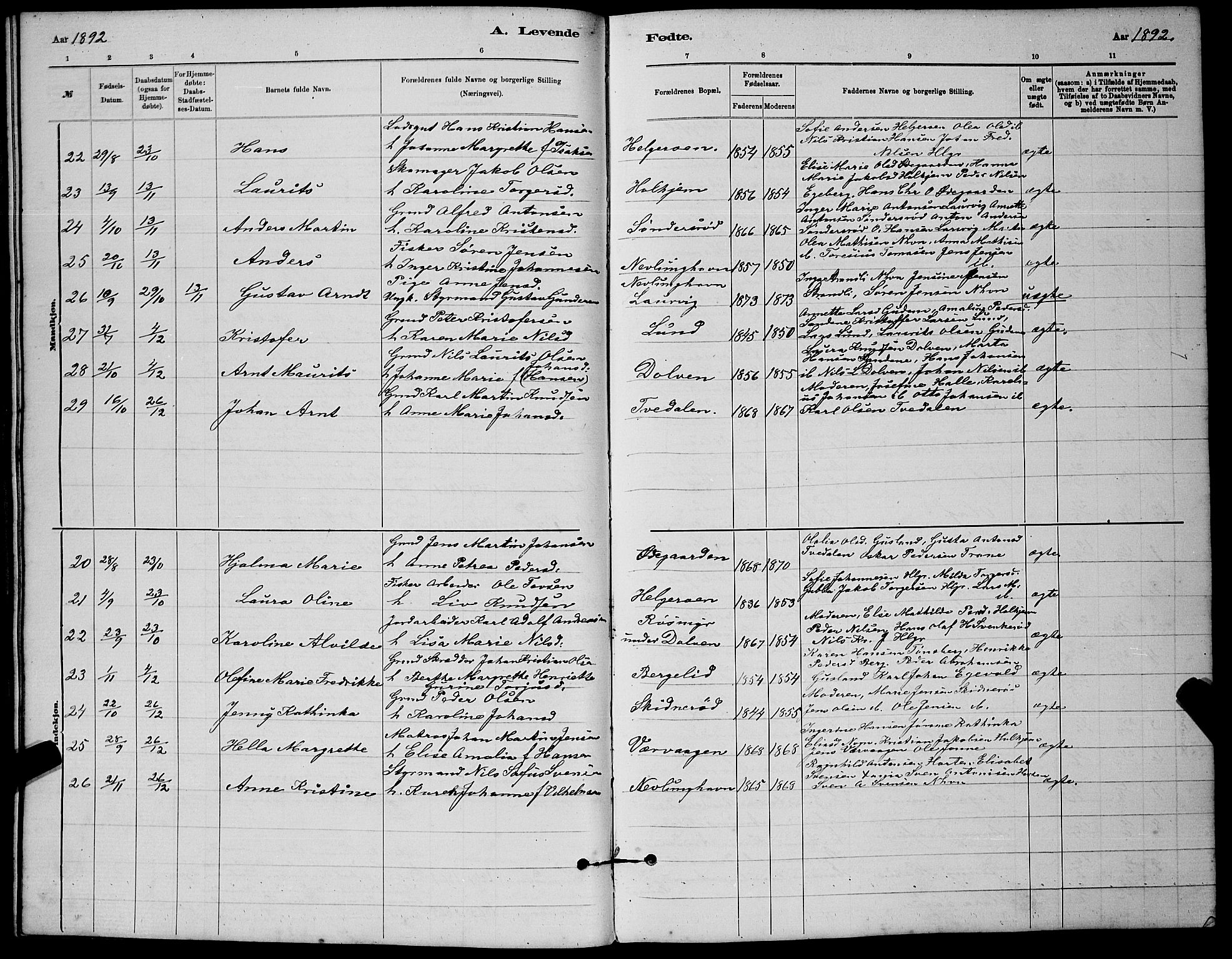 Brunlanes kirkebøker, AV/SAKO-A-342/G/Gb/L0002: Parish register (copy) no. II 2, 1878-1902