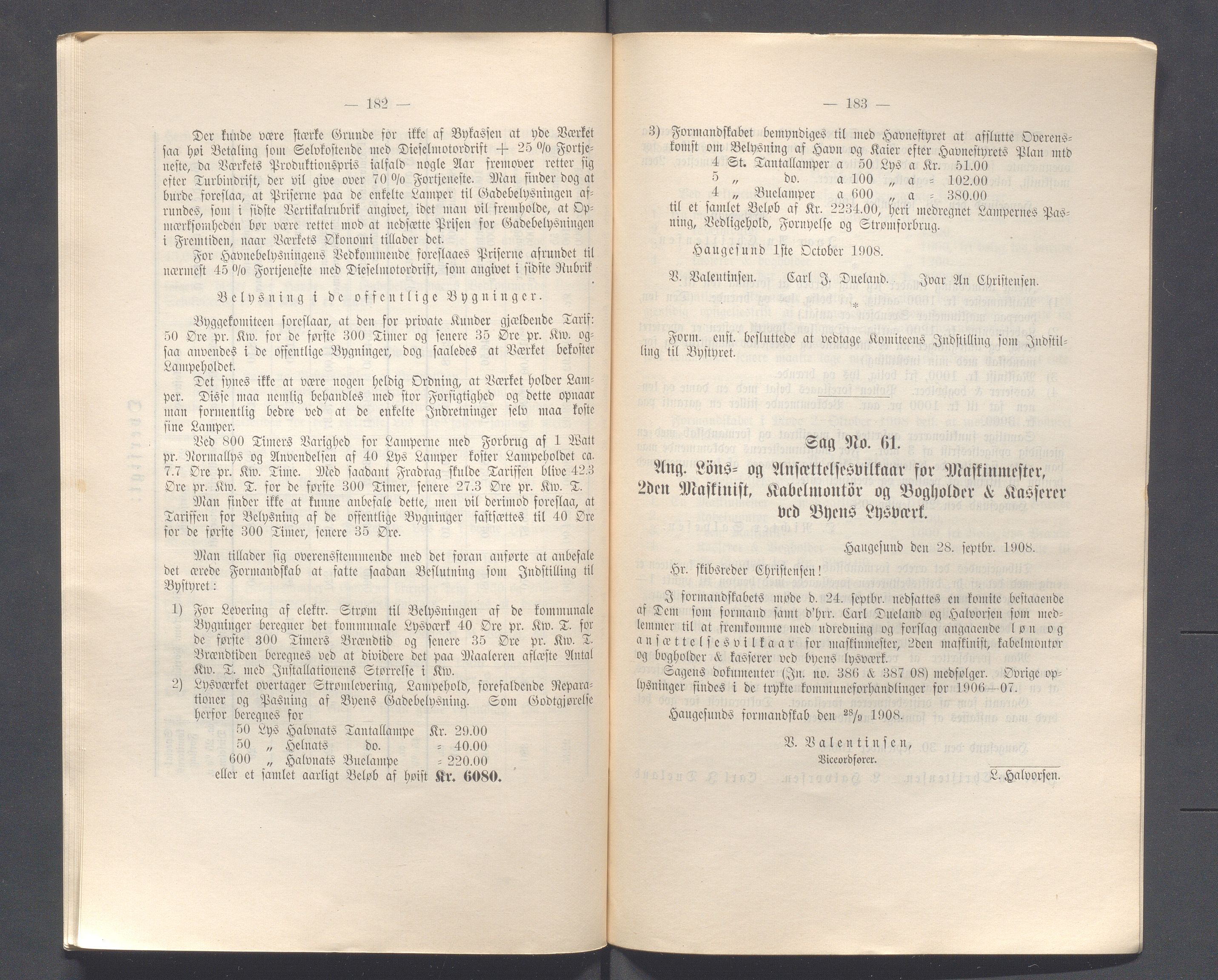 Haugesund kommune - Formannskapet og Bystyret, IKAR/A-740/A/Abb/L0002: Bystyreforhandlinger, 1908-1917, p. 77