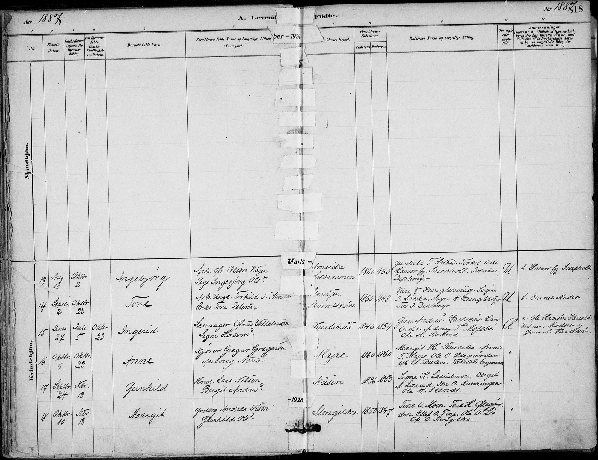 Hjartdal kirkebøker, SAKO/A-270/F/Fb/L0002: Parish register (official) no. II 2, 1880-1932, p. 18