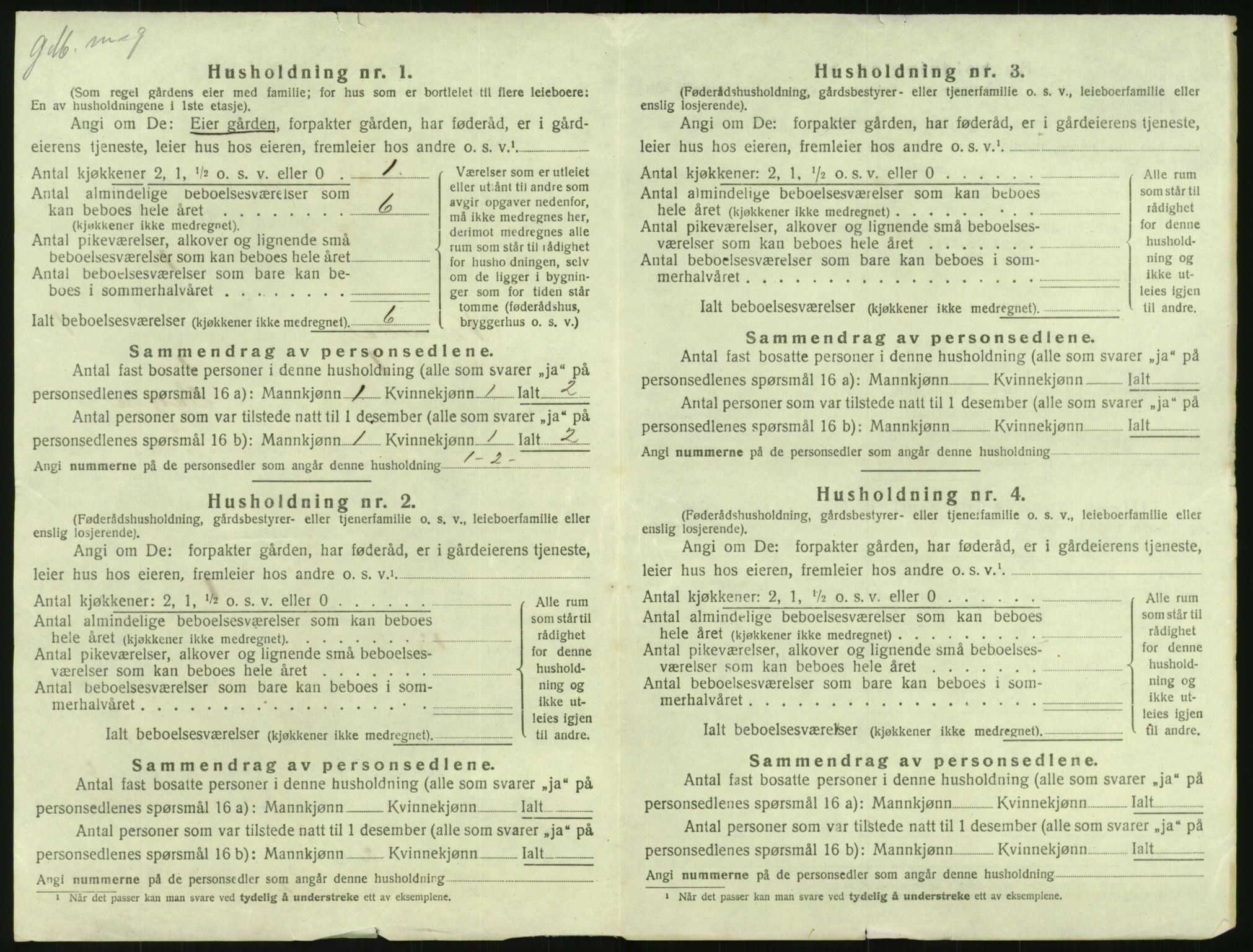 SAK, 1920 census for Vennesla, 1920, p. 45