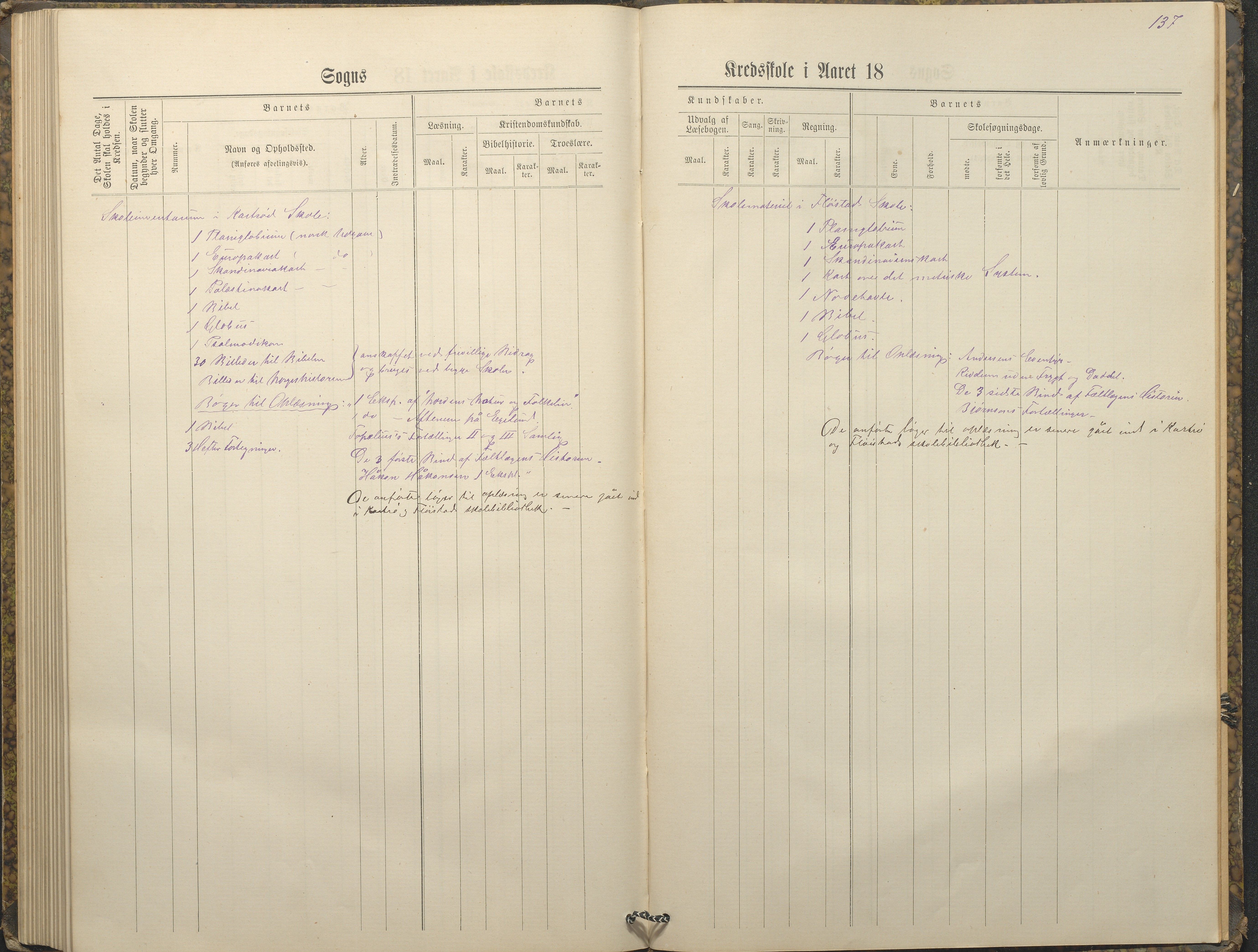 Austre Moland kommune, AAKS/KA0918-PK/09/09c/L0008: Skoleprotokoll, 1883-1891, p. 137