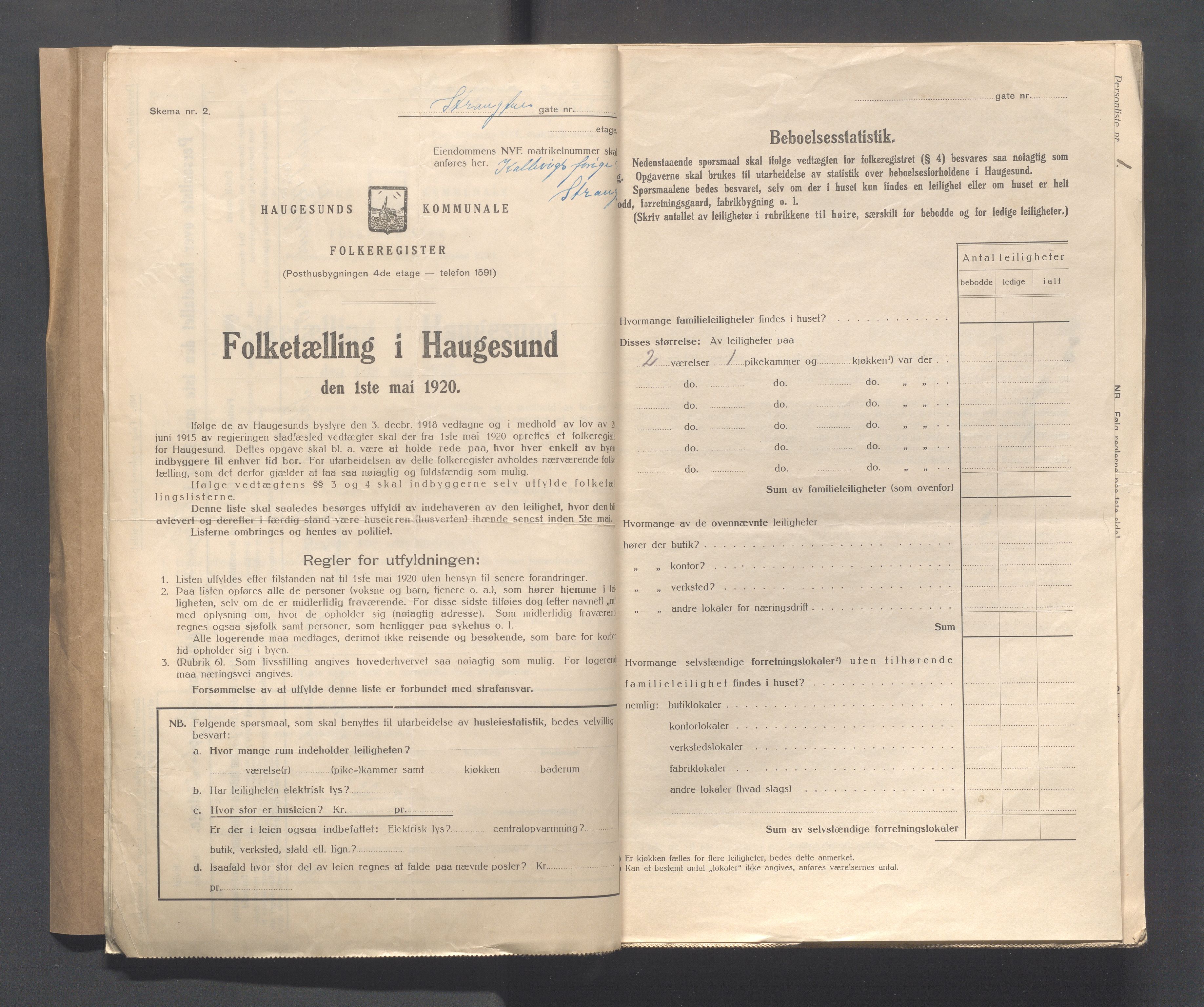 IKAR, Local census 1.5.1920 for Haugesund, 1920, p. 4108