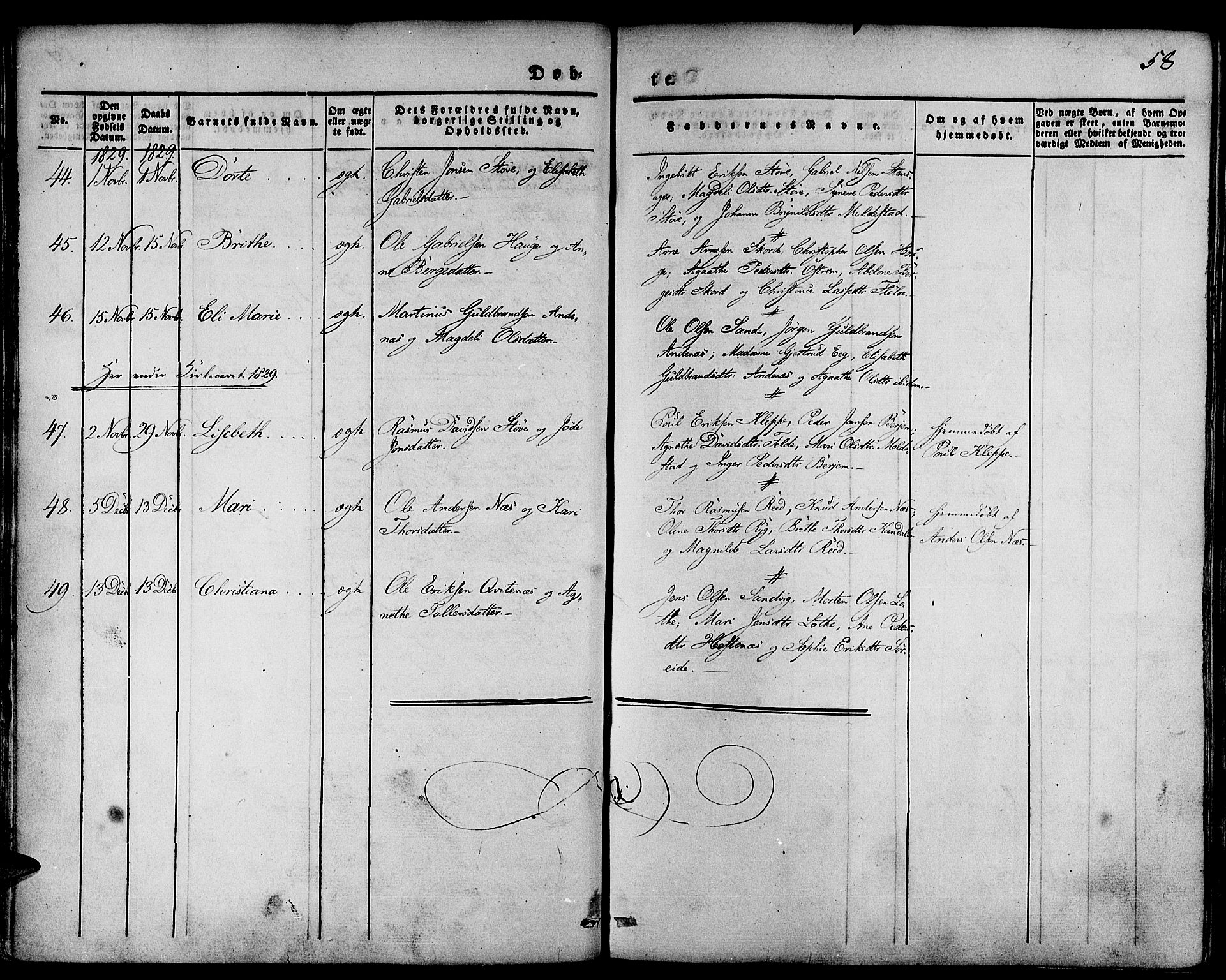 Gloppen sokneprestembete, AV/SAB-A-80101/H/Haa/Haaa/L0007: Parish register (official) no. A 7, 1827-1837, p. 58