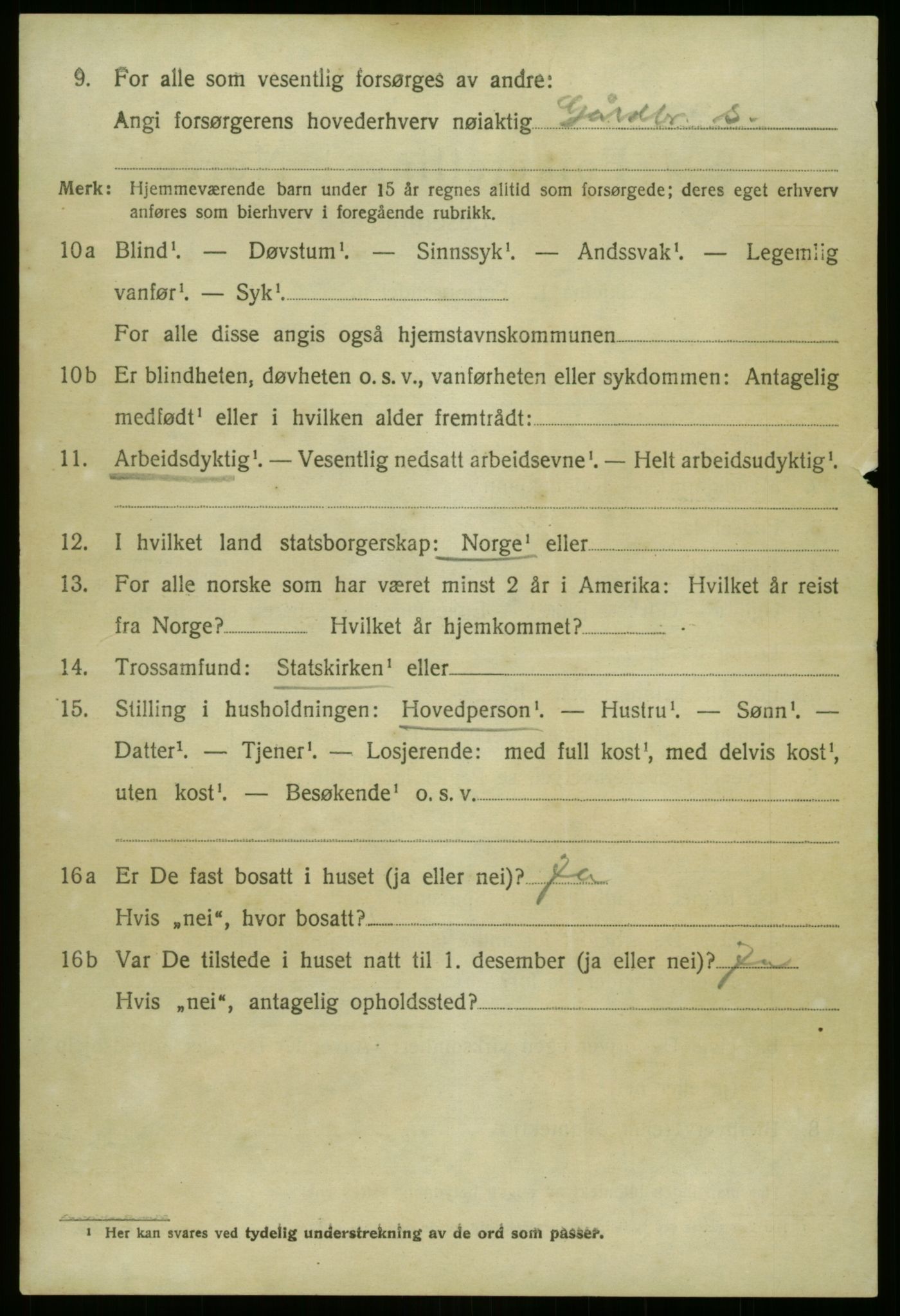 SAB, 1920 census for Selje, 1920, p. 4316