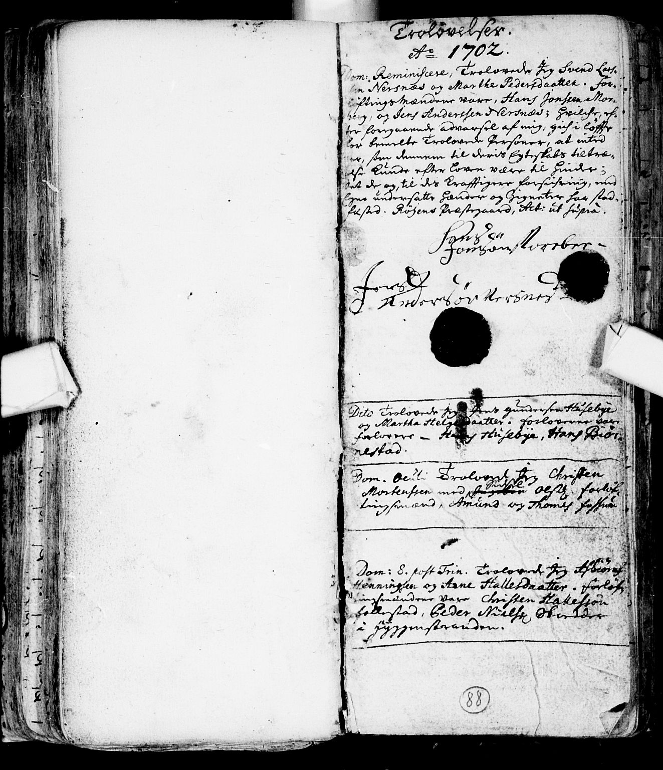 Røyken kirkebøker, AV/SAKO-A-241/F/Fa/L0001: Parish register (official) no. 1, 1701-1730, p. 88