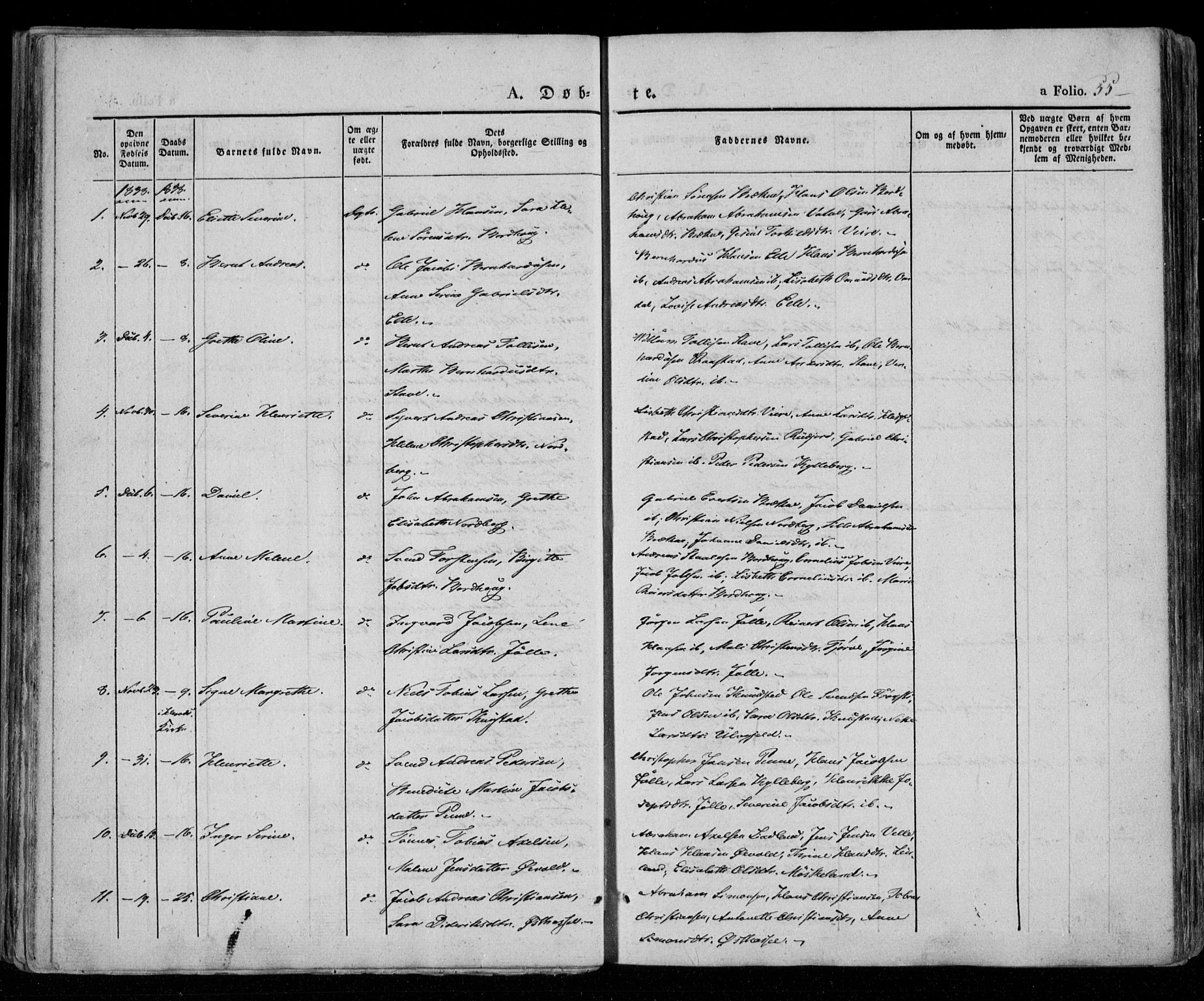 Lista sokneprestkontor, AV/SAK-1111-0027/F/Fa/L0009: Parish register (official) no. A 9, 1835-1846, p. 55