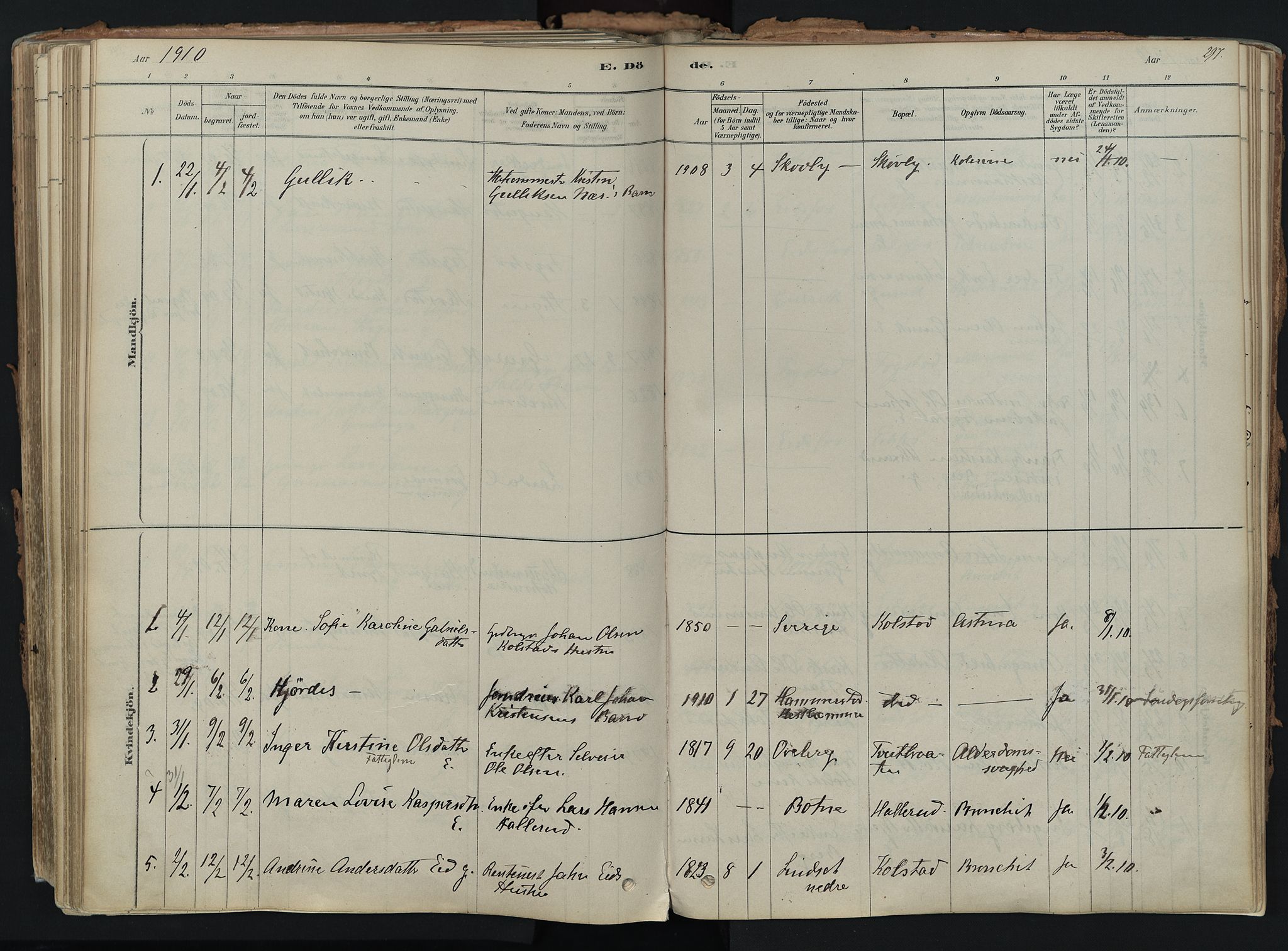 Hof kirkebøker, AV/SAKO-A-64/F/Fa/L0007: Parish register (official) no. I 7, 1878-1940, p. 297