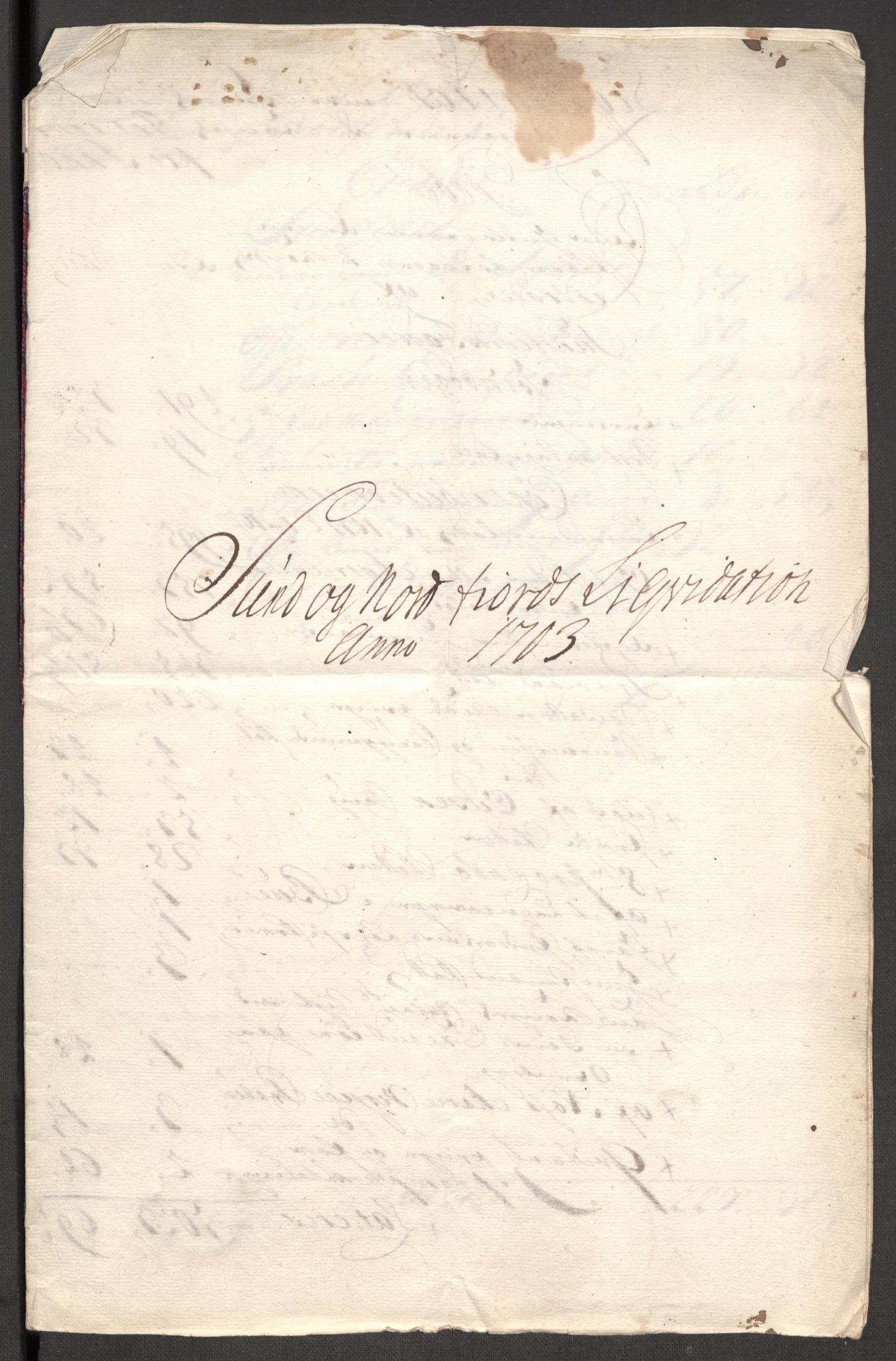 Rentekammeret inntil 1814, Reviderte regnskaper, Fogderegnskap, RA/EA-4092/R53/L3427: Fogderegnskap Sunn- og Nordfjord, 1703, p. 21