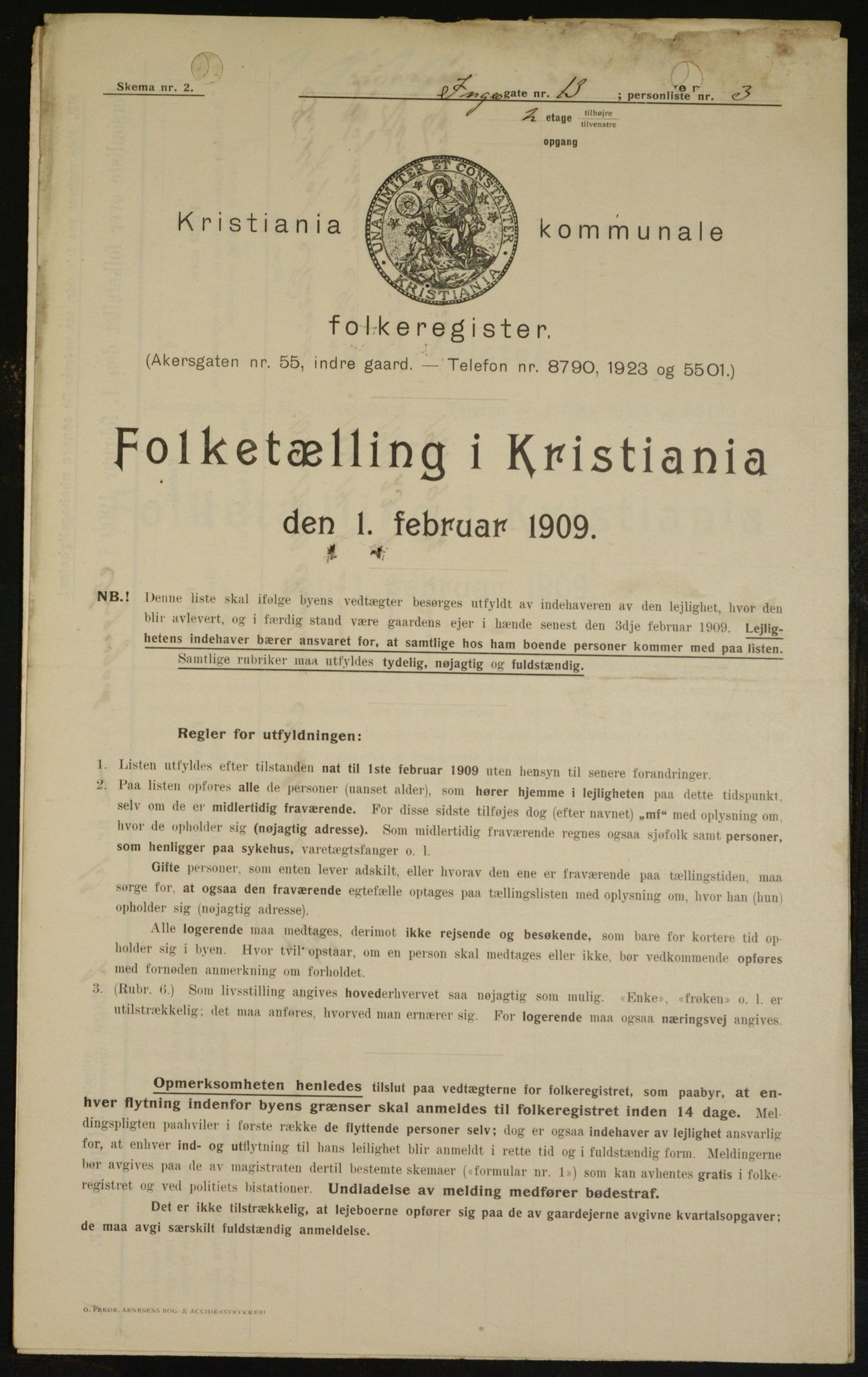 OBA, Municipal Census 1909 for Kristiania, 1909, p. 40195