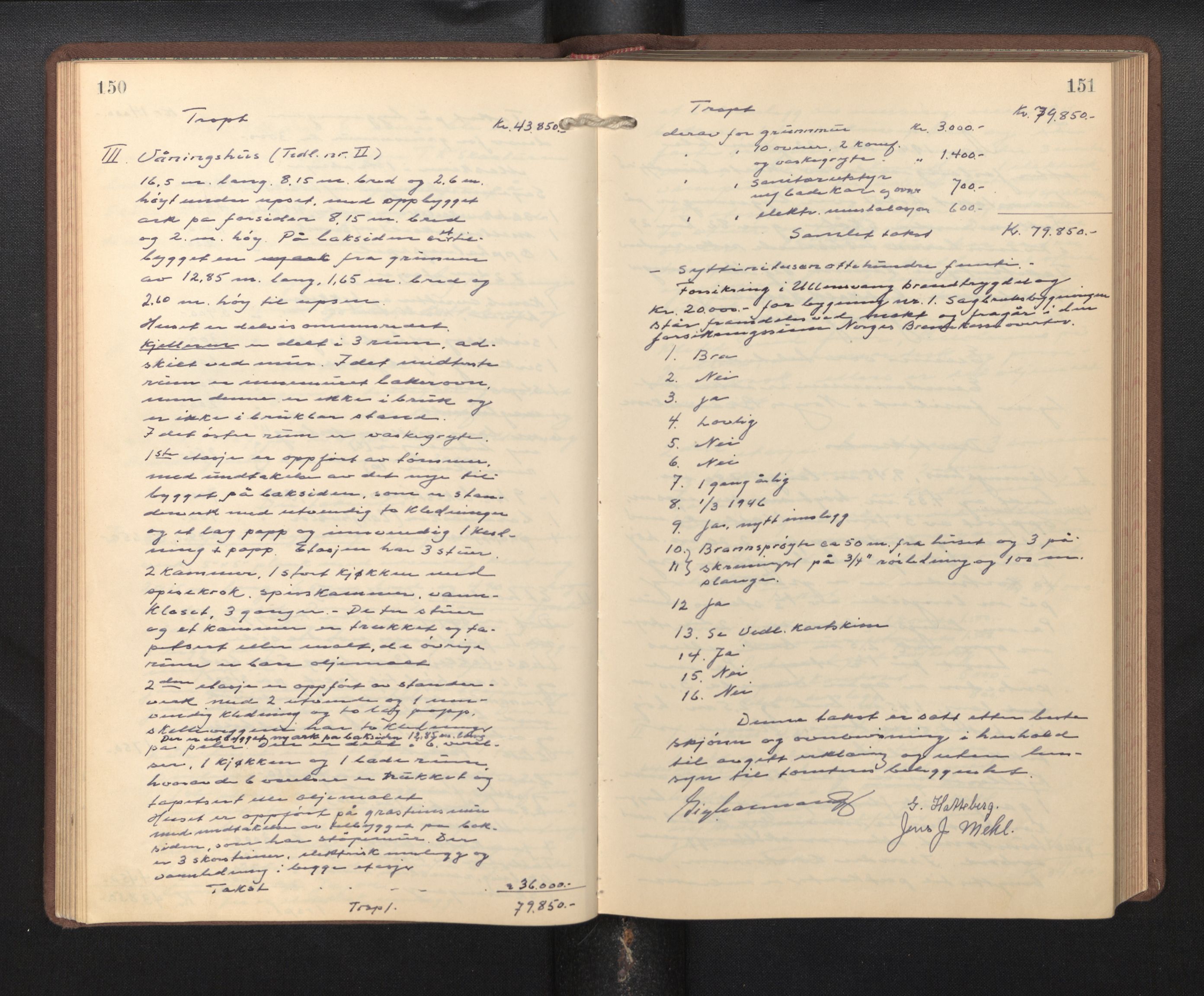 Lensmannen i Kvinnherad, AV/SAB-A-33301/1/0012/L0002: Branntakstprotokoll, 1927-1955, p. 150-151