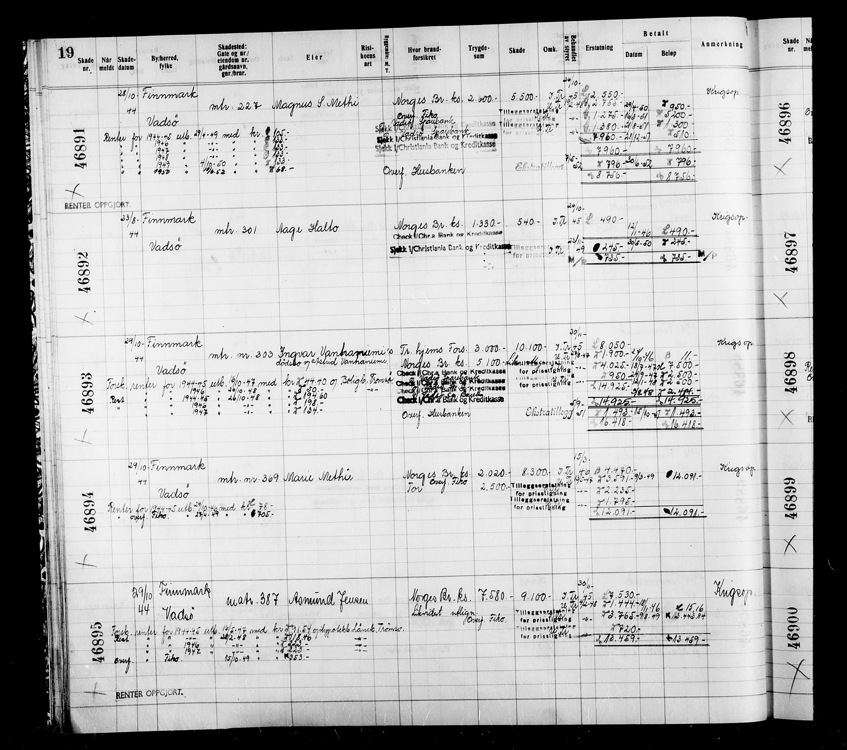 Krigsskadetrygdene for bygninger og løsøre, AV/RA-S-1548/V/L0039: Bygning, branntrygdet., 1940-1945, p. 19