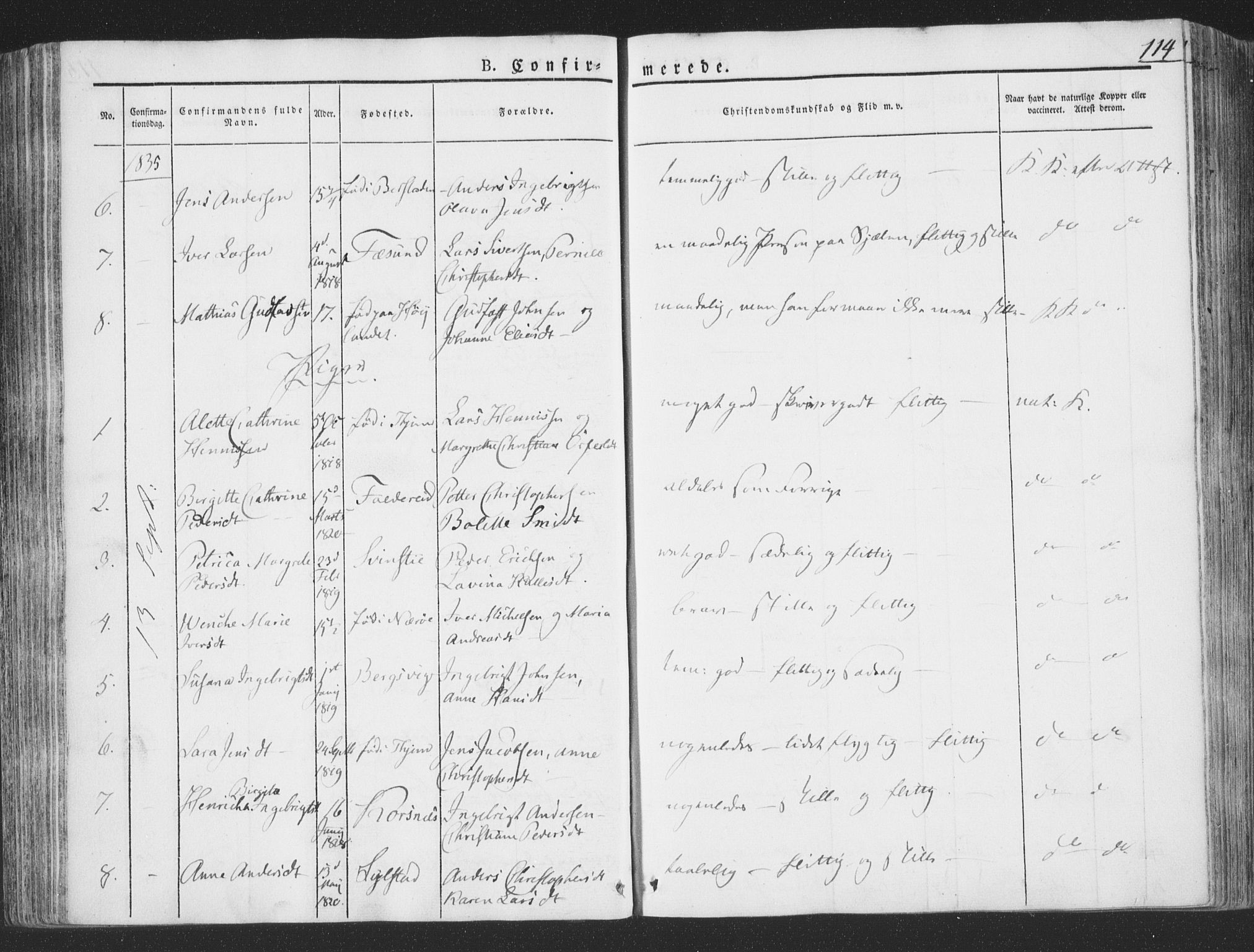 Ministerialprotokoller, klokkerbøker og fødselsregistre - Nord-Trøndelag, AV/SAT-A-1458/780/L0639: Parish register (official) no. 780A04, 1830-1844, p. 114