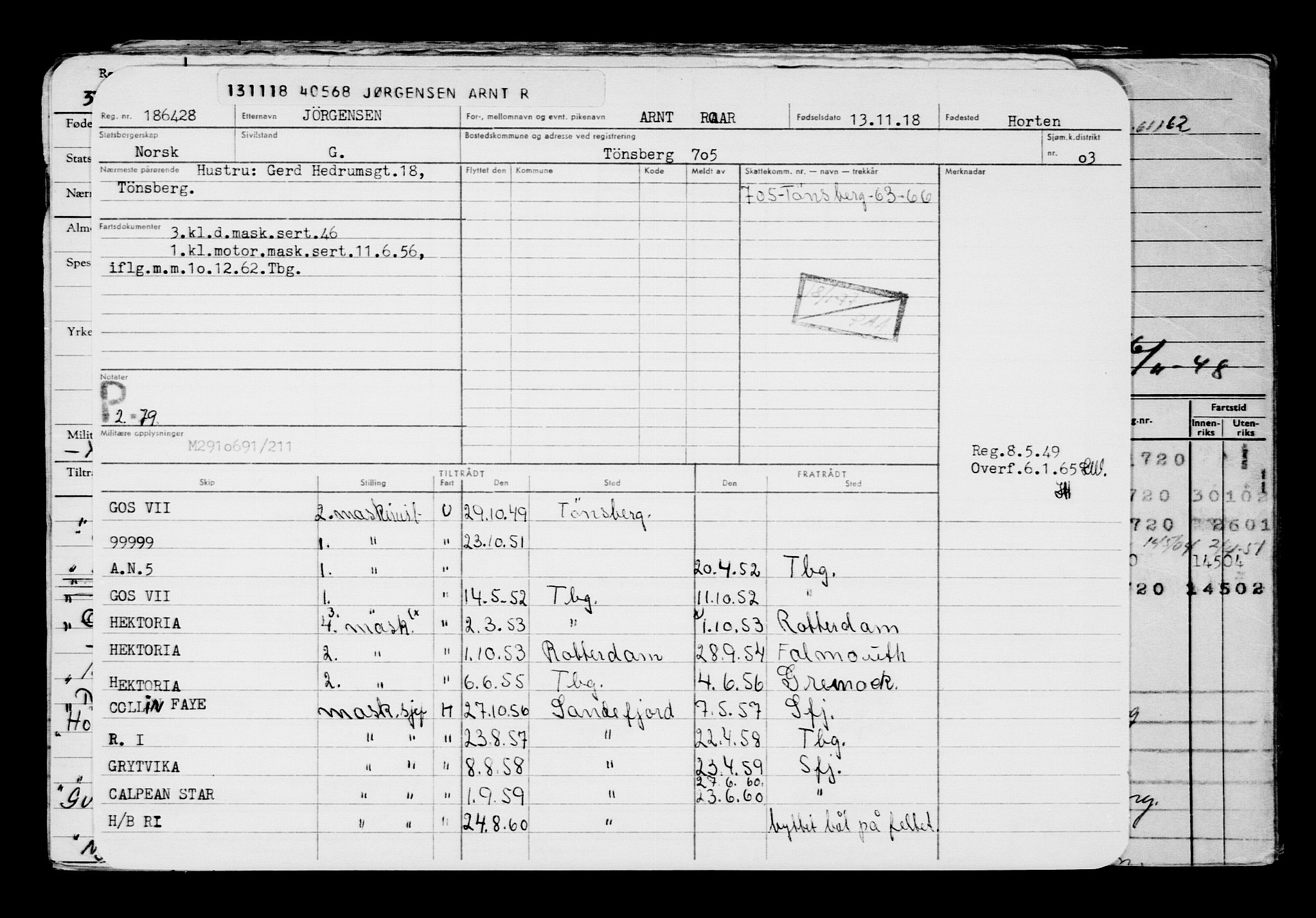 Direktoratet for sjømenn, AV/RA-S-3545/G/Gb/L0164: Hovedkort, 1918, p. 68