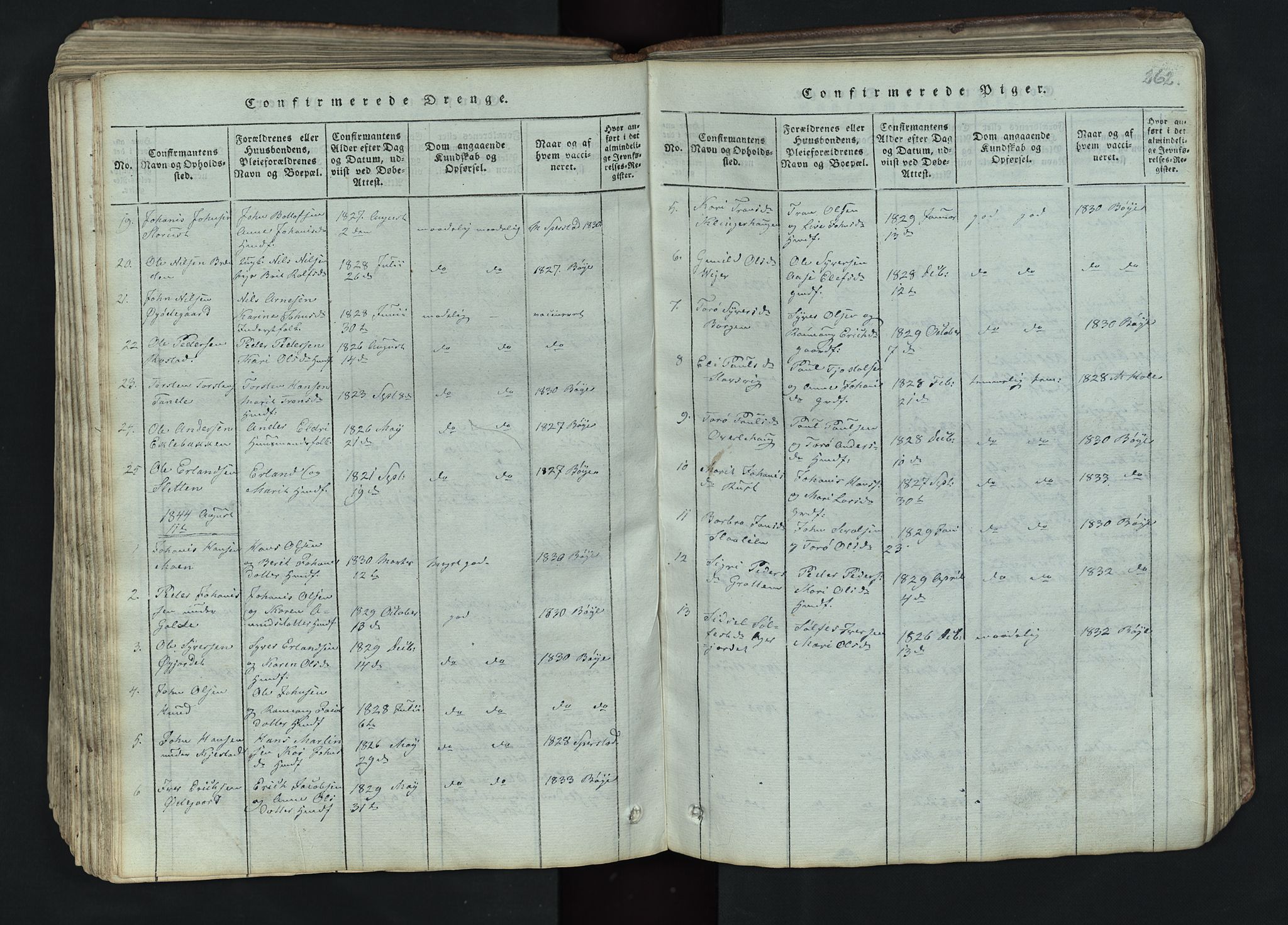 Lom prestekontor, AV/SAH-PREST-070/L/L0002: Parish register (copy) no. 2, 1815-1844, p. 262