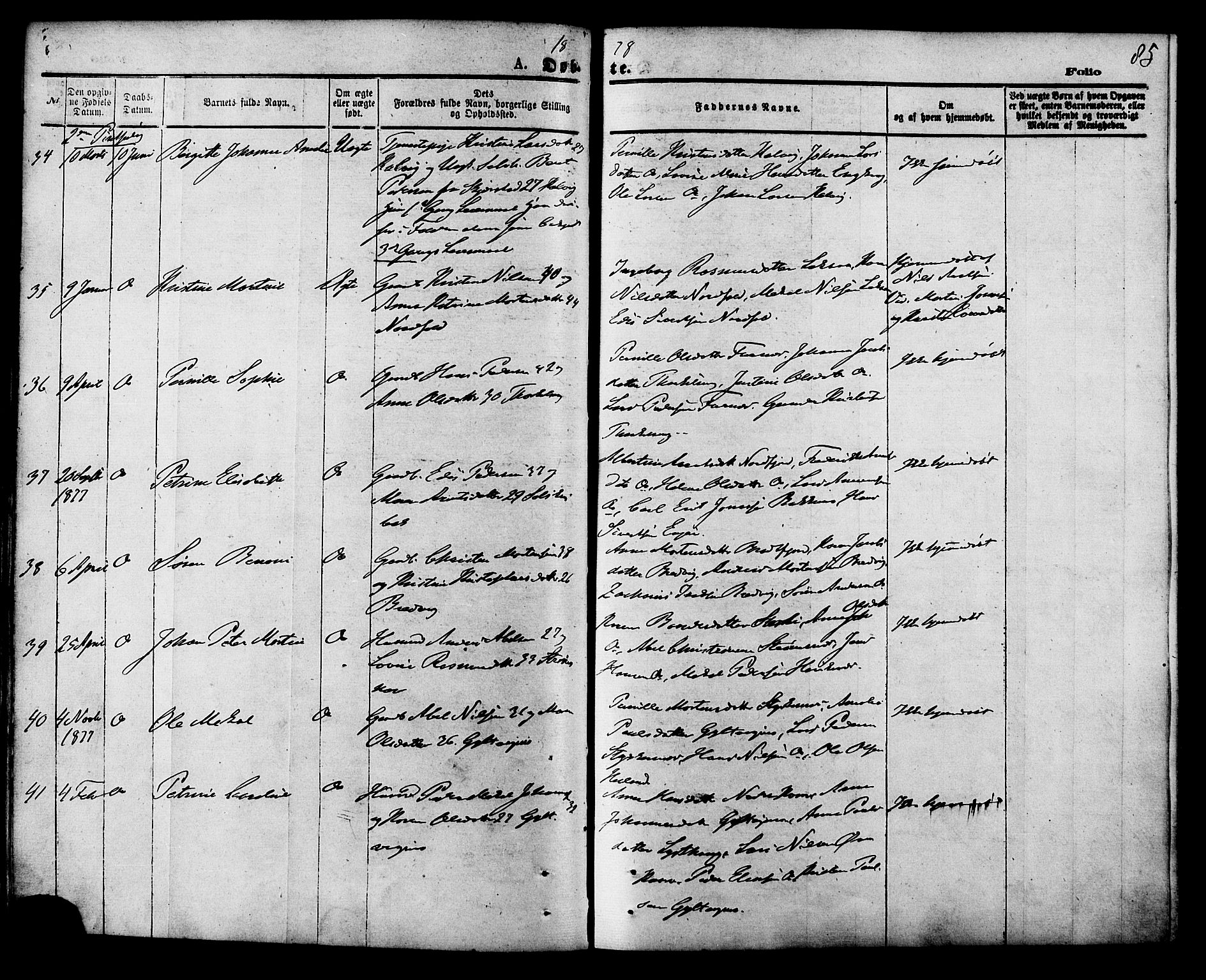 Ministerialprotokoller, klokkerbøker og fødselsregistre - Nordland, AV/SAT-A-1459/853/L0771: Parish register (official) no. 853A10, 1870-1881, p. 85