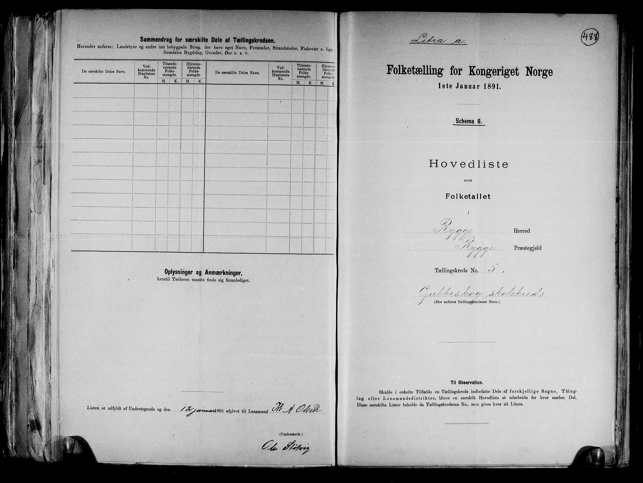 RA, 1891 census for 0136 Rygge, 1891, p. 16