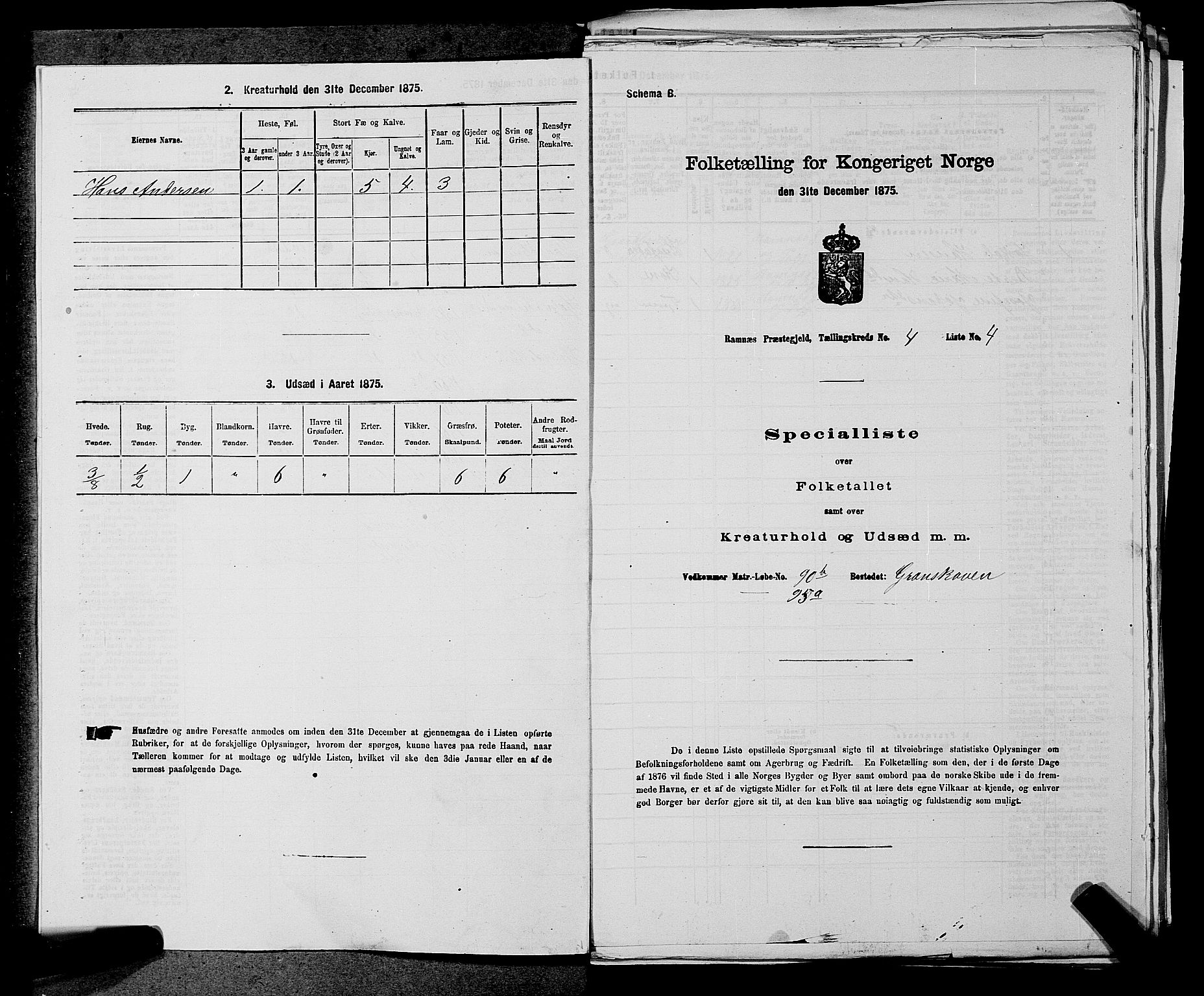 SAKO, 1875 census for 0718P Ramnes, 1875, p. 595