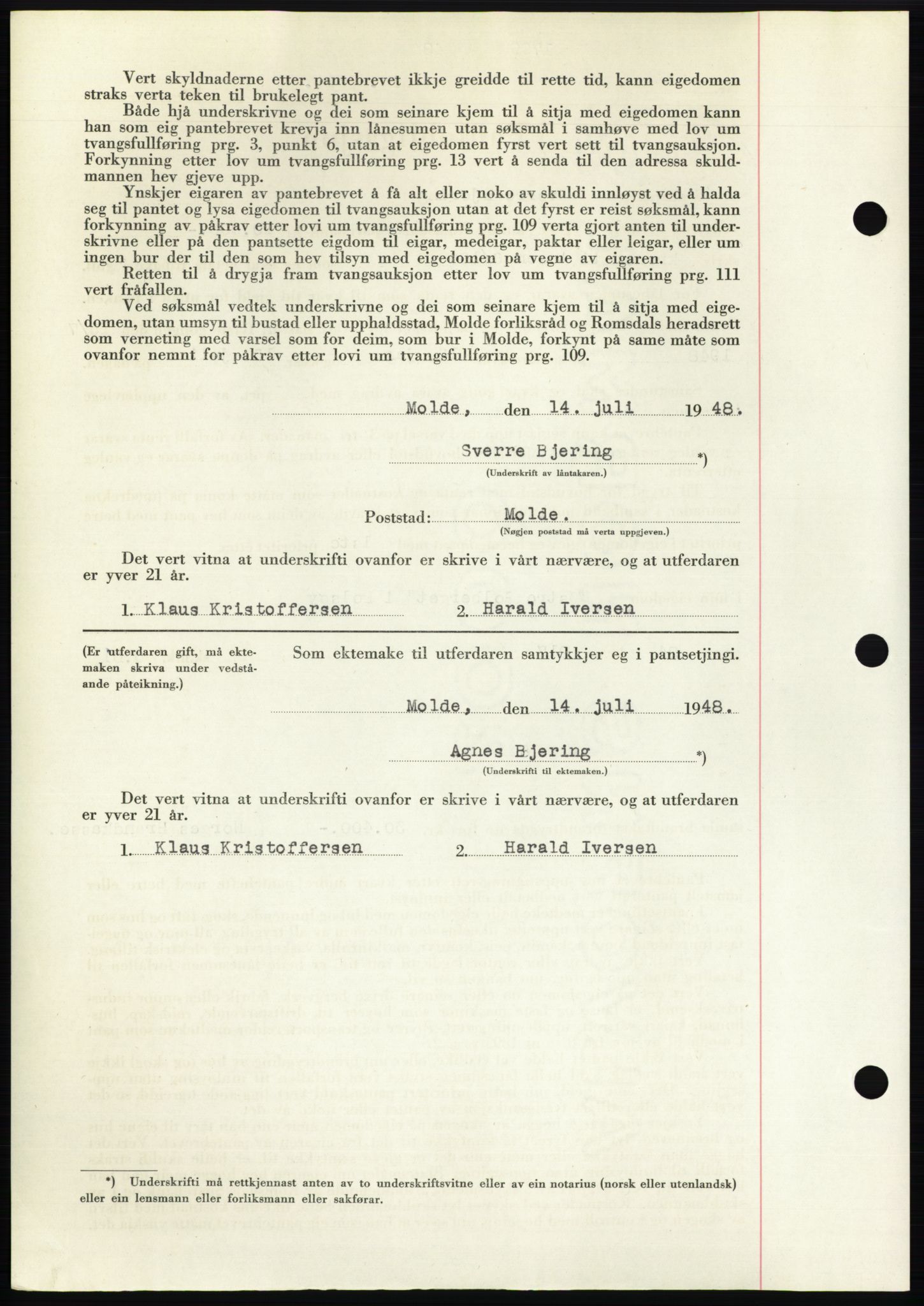 Romsdal sorenskriveri, AV/SAT-A-4149/1/2/2C: Mortgage book no. B4, 1948-1949, Diary no: : 1799/1948