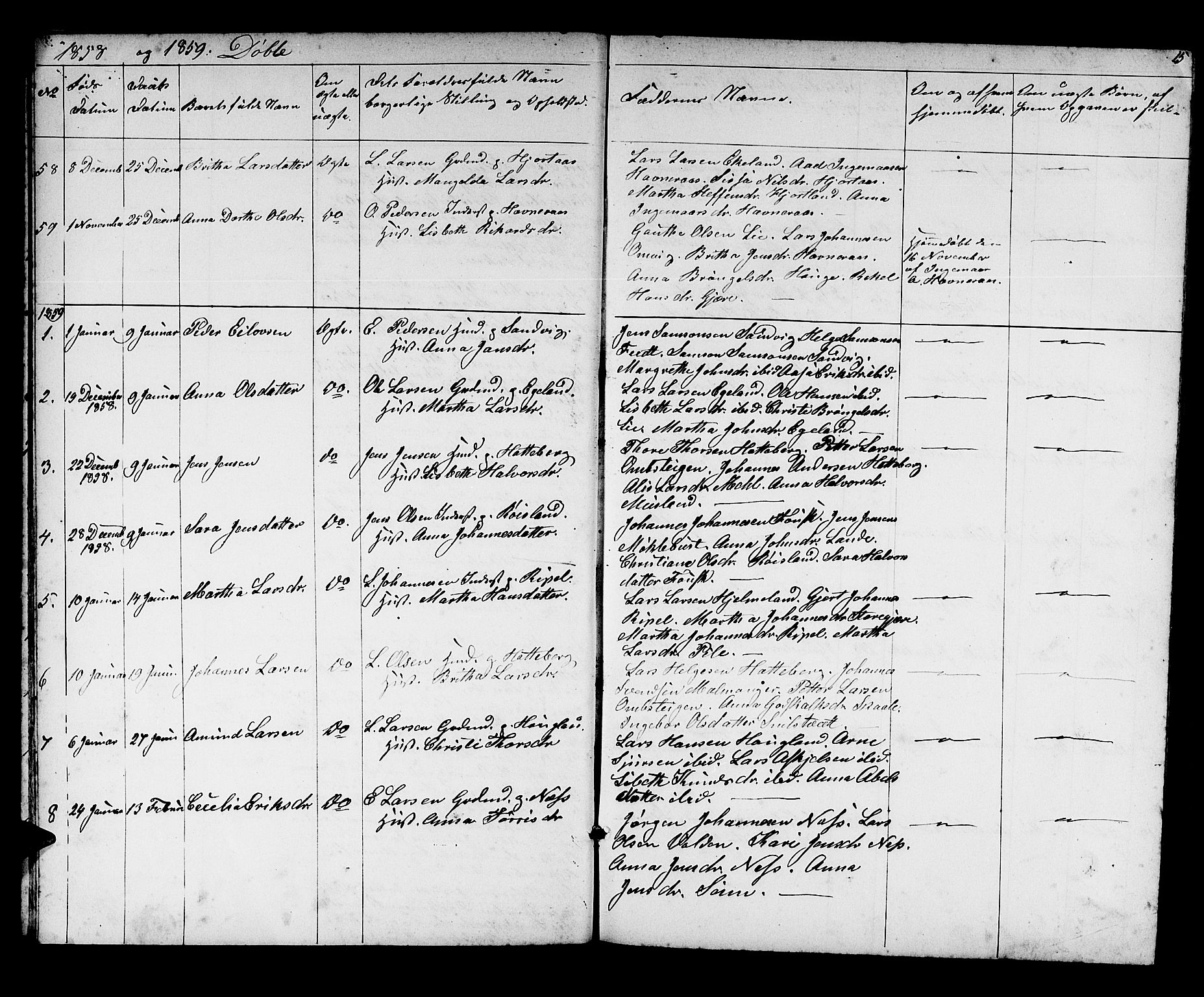 Kvinnherad sokneprestembete, AV/SAB-A-76401/H/Hab: Parish register (copy) no. A 1, 1856-1873, p. 15