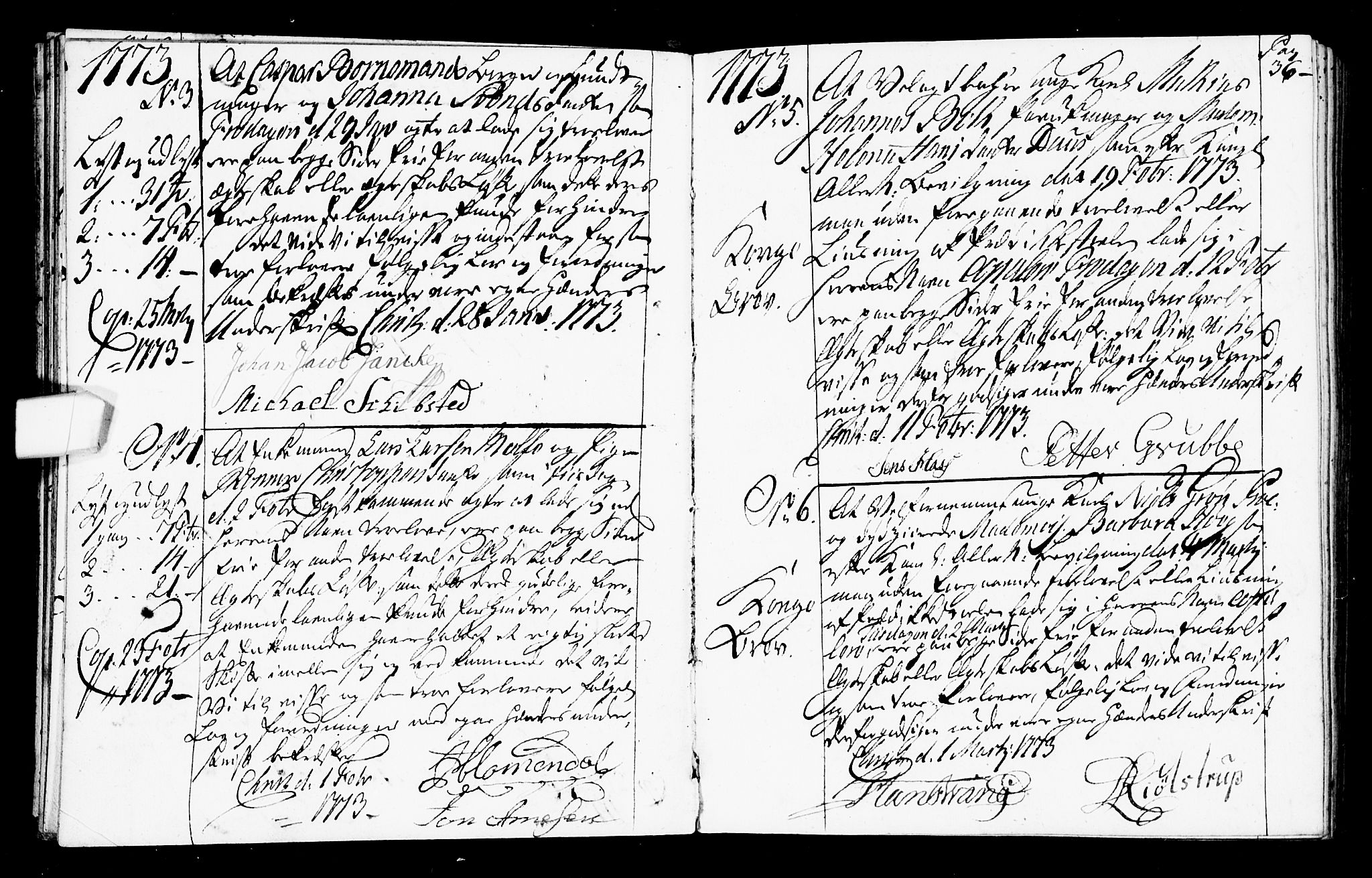 Oslo domkirke Kirkebøker, SAO/A-10752/L/La/L0009: Best man's statements no. 9, 1770-1784, p. 36