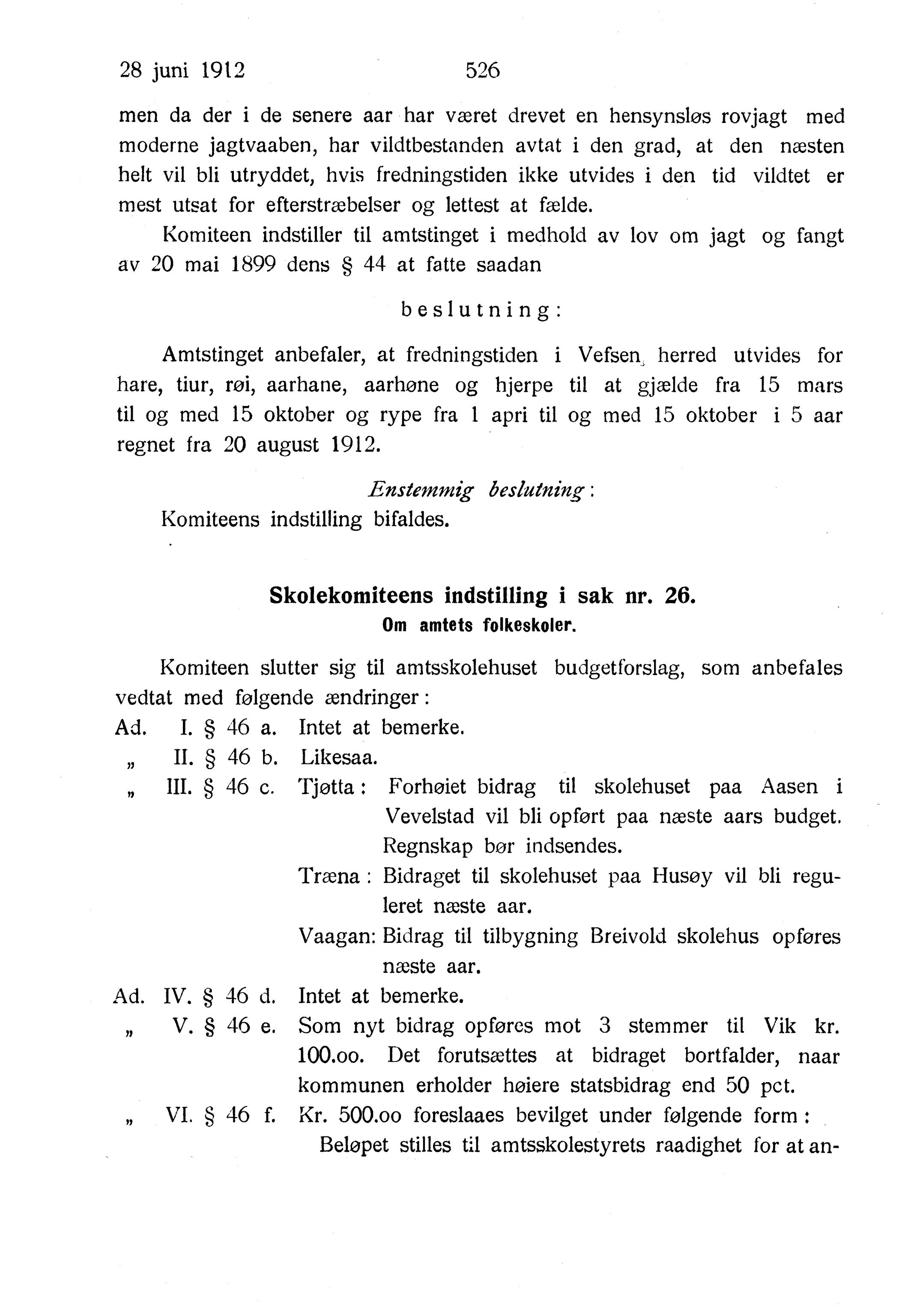 Nordland Fylkeskommune. Fylkestinget, AIN/NFK-17/176/A/Ac/L0035: Fylkestingsforhandlinger 1912, 1912