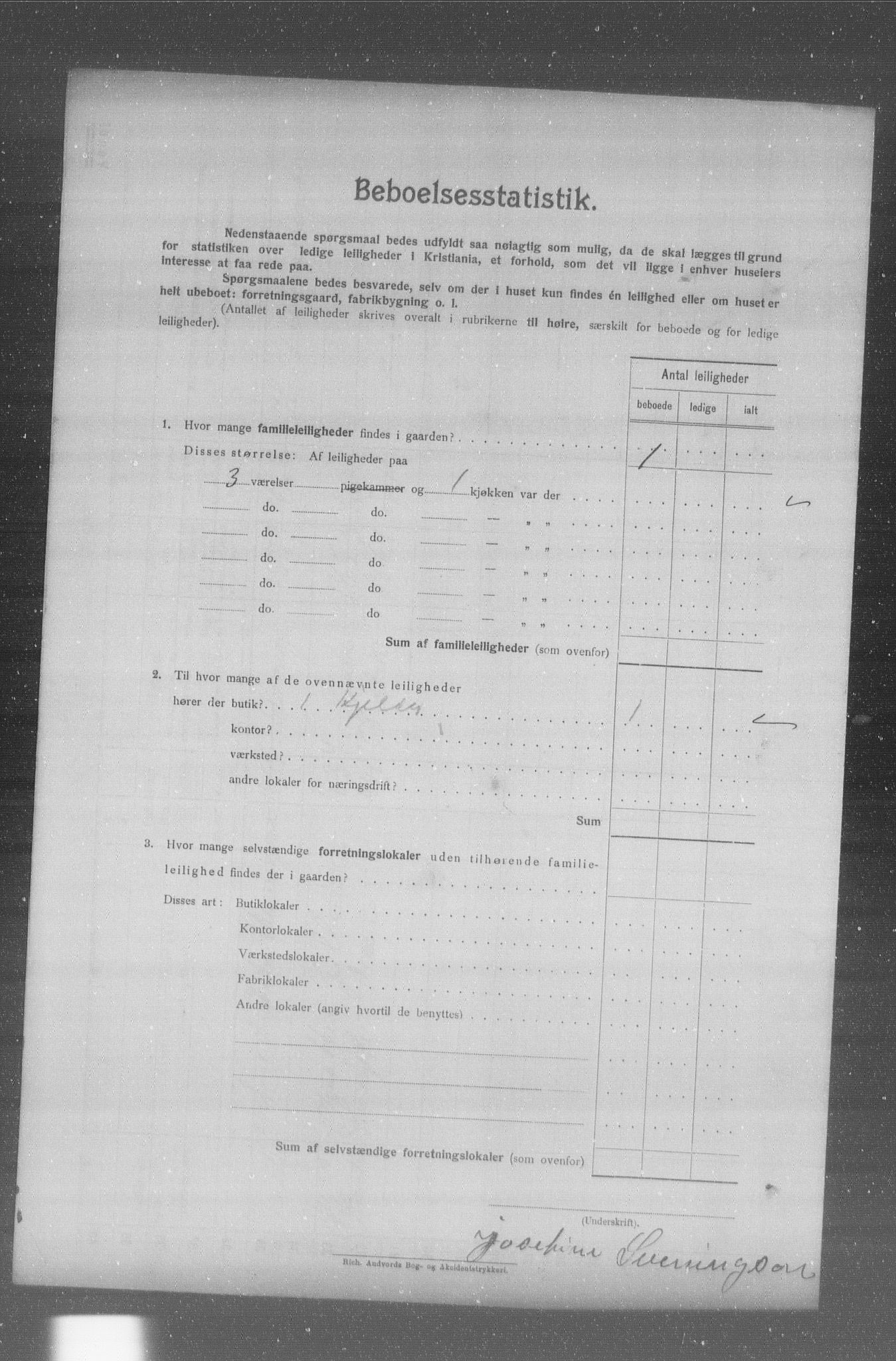 OBA, Municipal Census 1904 for Kristiania, 1904, p. 5185