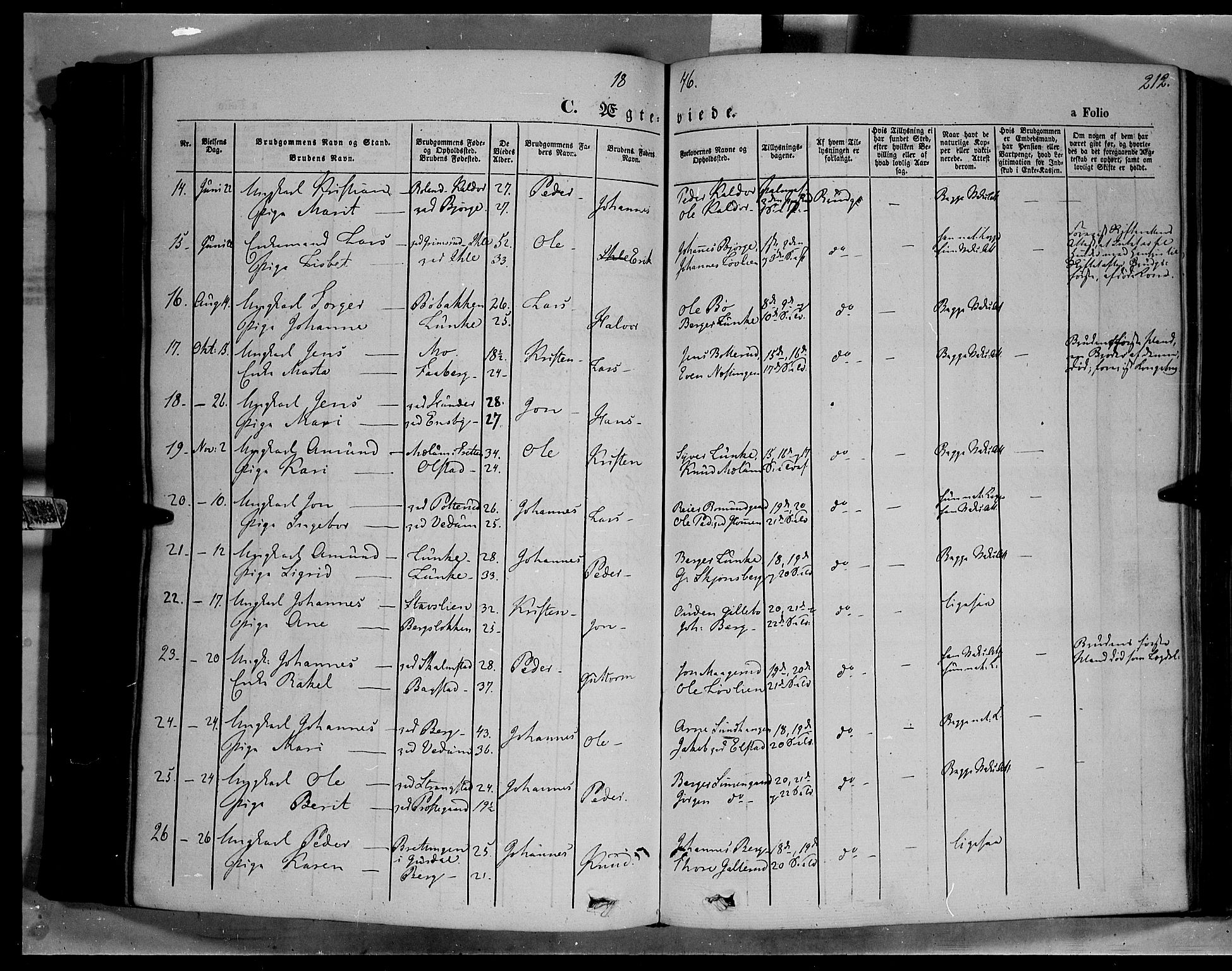 Øyer prestekontor, SAH/PREST-084/H/Ha/Haa/L0005: Parish register (official) no. 5, 1842-1857, p. 212