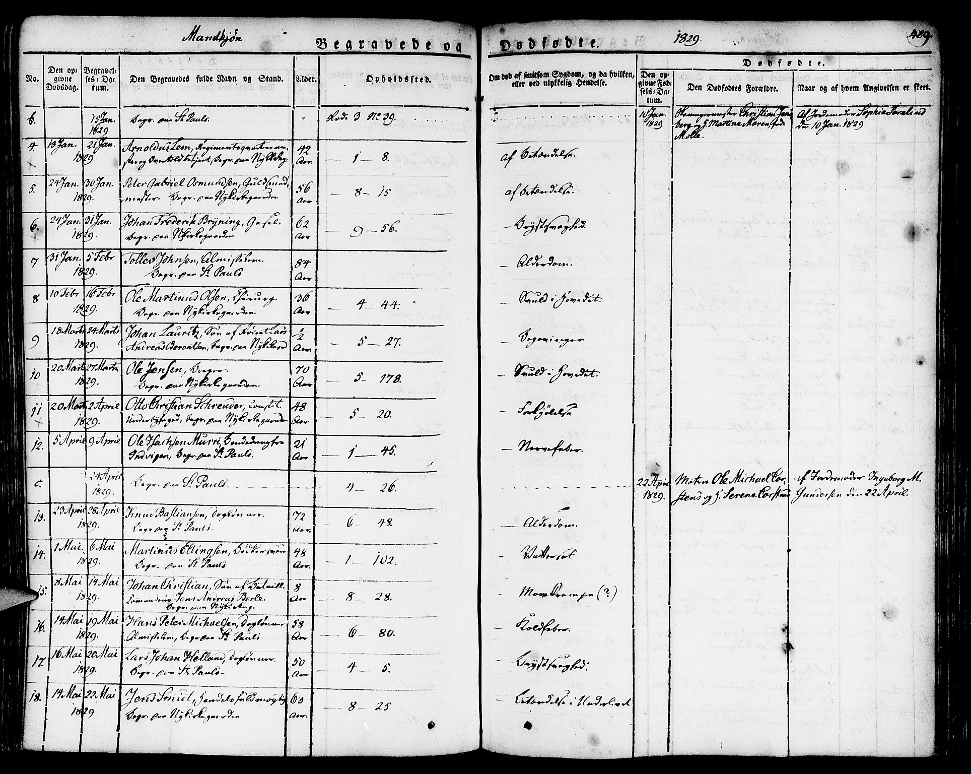 Nykirken Sokneprestembete, SAB/A-77101/H/Haa/L0012: Parish register (official) no. A 12, 1821-1844, p. 489
