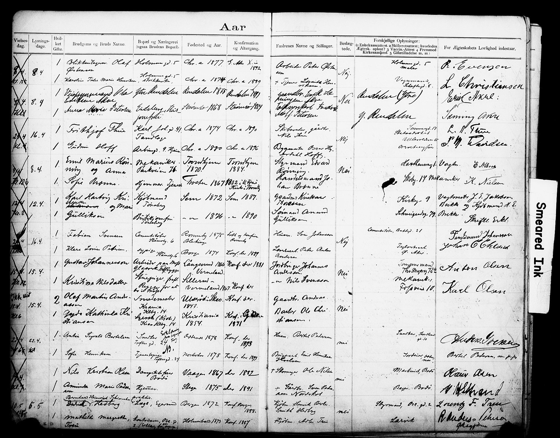 Johannes prestekontor Kirkebøker, AV/SAO-A-10852/H/Ha/L0004: Banns register no. 4, 1900-1912