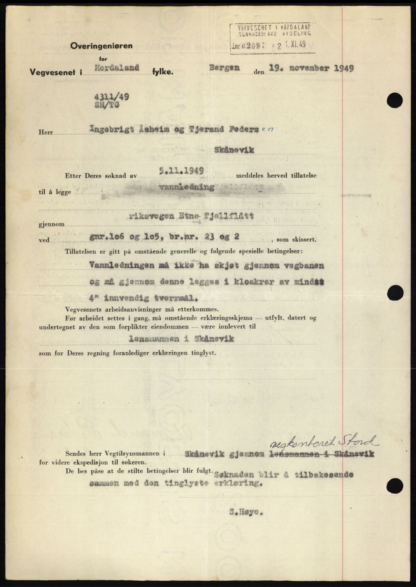 Sunnhordland sorenskrivar, AV/SAB-A-2401: Mortgage book no. B75-79, 1948-1950, Diary no: : 521/1950