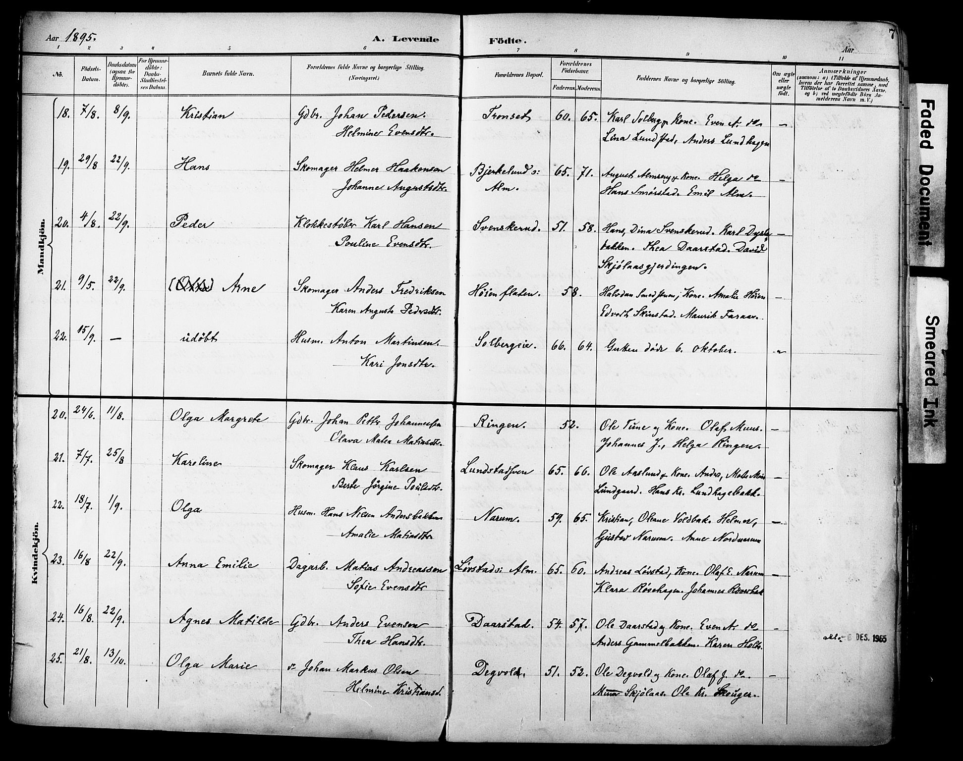 Vestre Toten prestekontor, AV/SAH-PREST-108/H/Ha/Haa/L0013: Parish register (official) no. 13, 1895-1911, p. 7