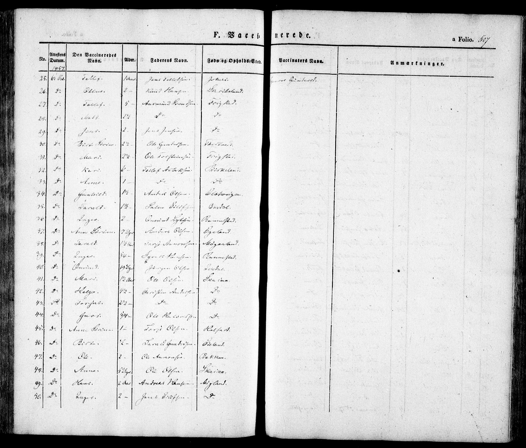 Evje sokneprestkontor, AV/SAK-1111-0008/F/Fa/Faa/L0005: Parish register (official) no. A 5, 1843-1865, p. 507