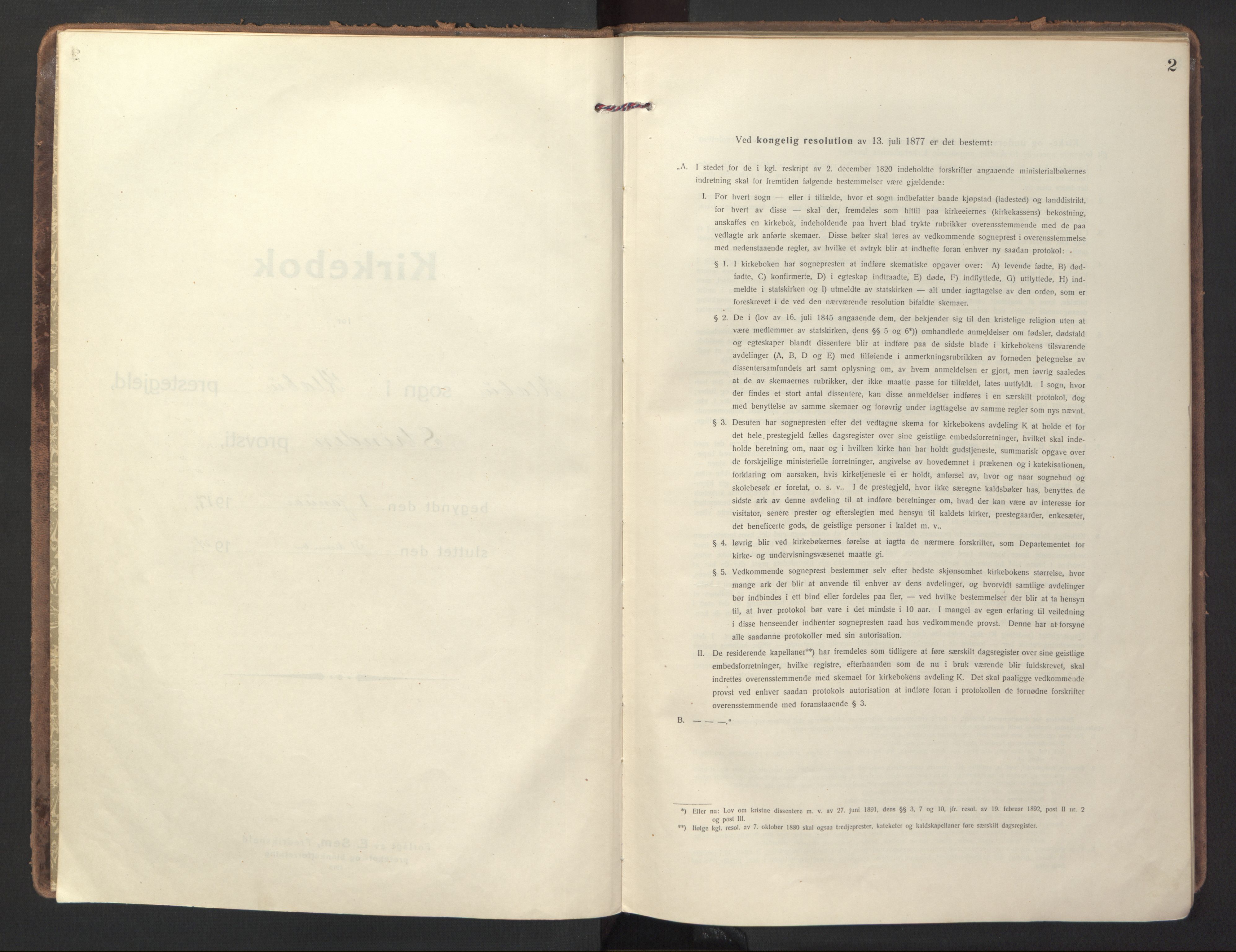 Ministerialprotokoller, klokkerbøker og fødselsregistre - Sør-Trøndelag, SAT/A-1456/618/L0449: Parish register (official) no. 618A12, 1917-1924, p. 2