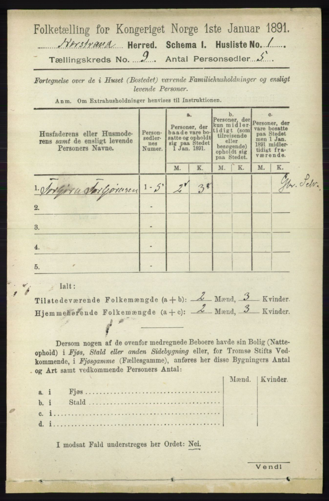RA, 1891 census for 1139 Nedstrand, 1891, p. 1619