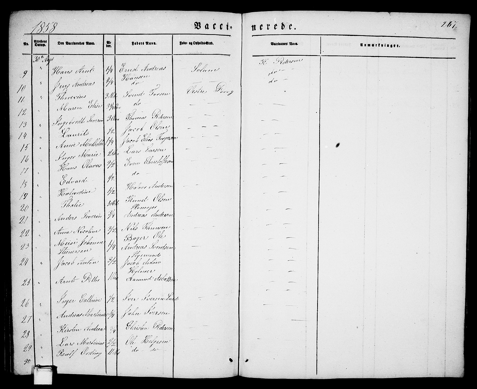 Porsgrunn kirkebøker , SAKO/A-104/G/Ga/L0002: Parish register (copy) no. I 2, 1847-1877, p. 267