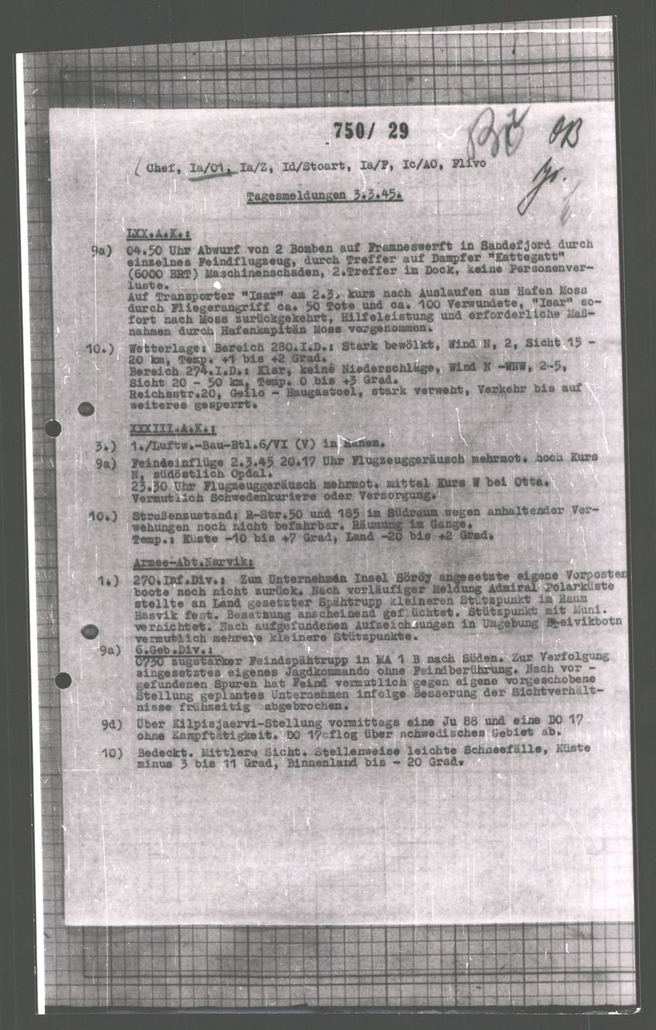 Forsvarets Overkommando. 2 kontor. Arkiv 11.4. Spredte tyske arkivsaker, AV/RA-RAFA-7031/D/Dar/Dara/L0008: Krigsdagbøker for 20. Gebirgs-Armee-Oberkommando (AOK 20), 1945, p. 60