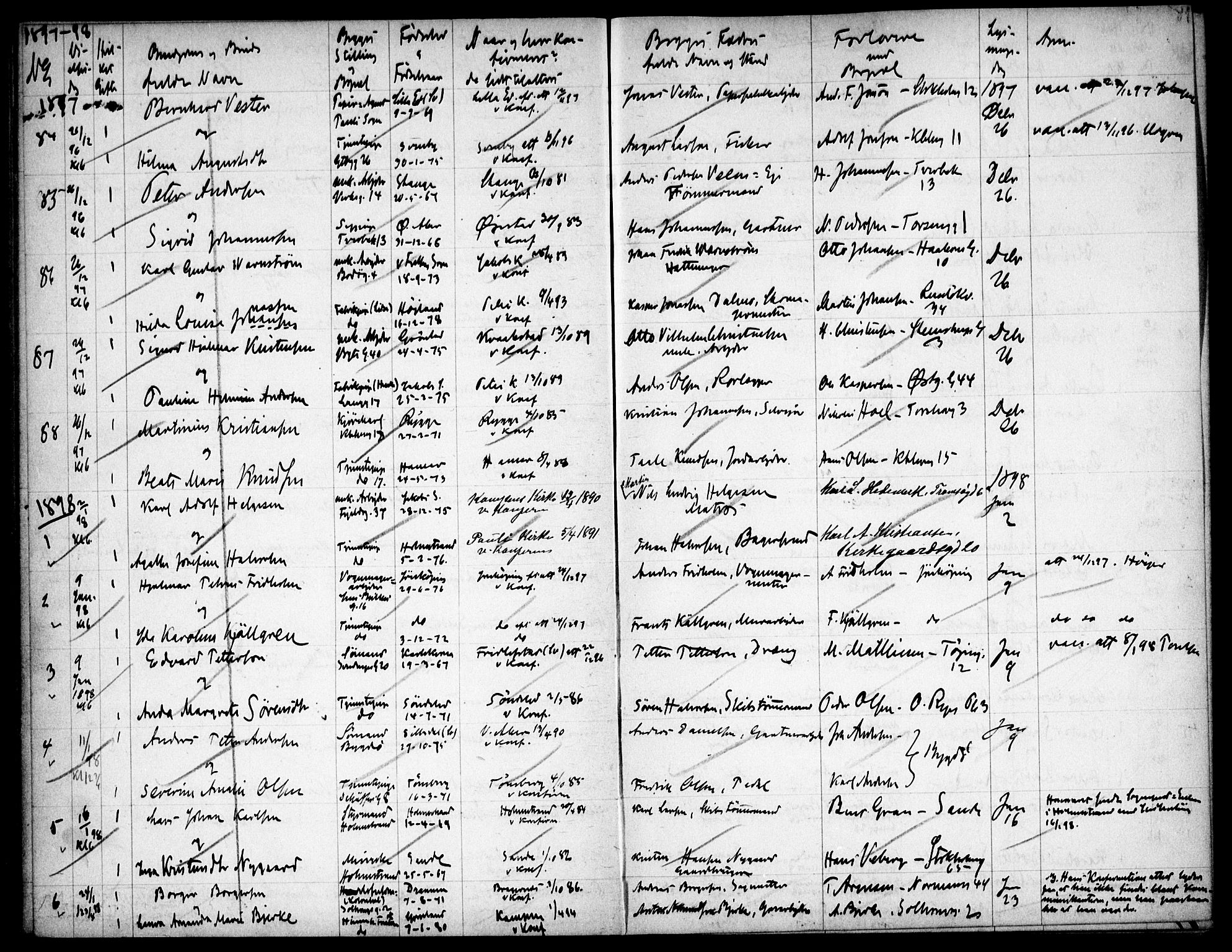 Petrus prestekontor Kirkebøker, SAO/A-10872/H/Ha/L0002: Banns register no. 2, 1895-1900