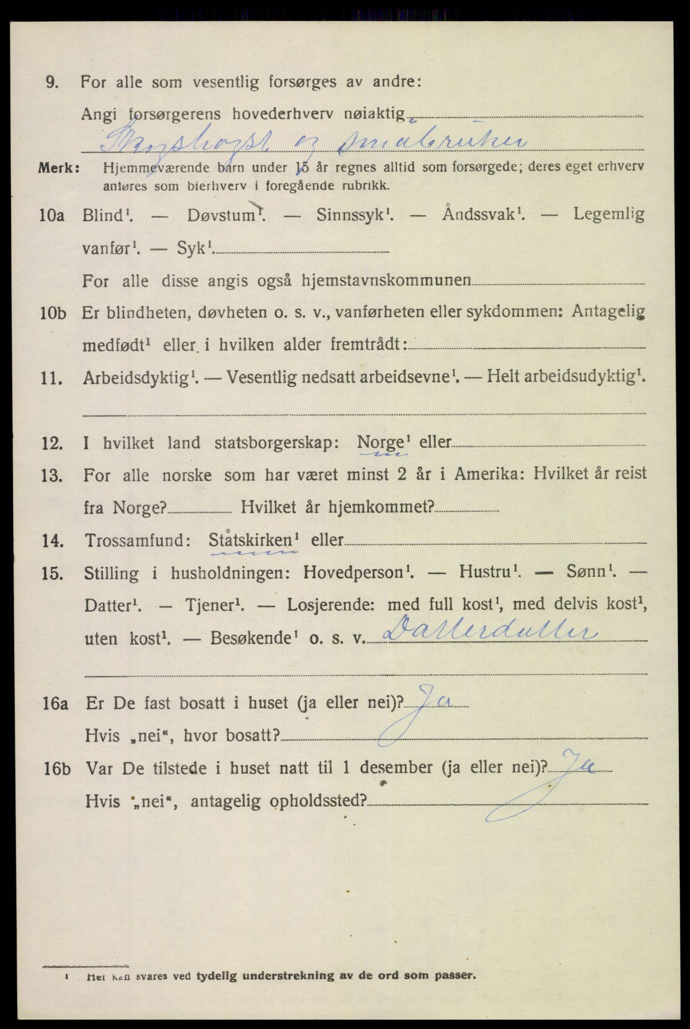 SAK, 1920 census for Holt, 1920, p. 5191