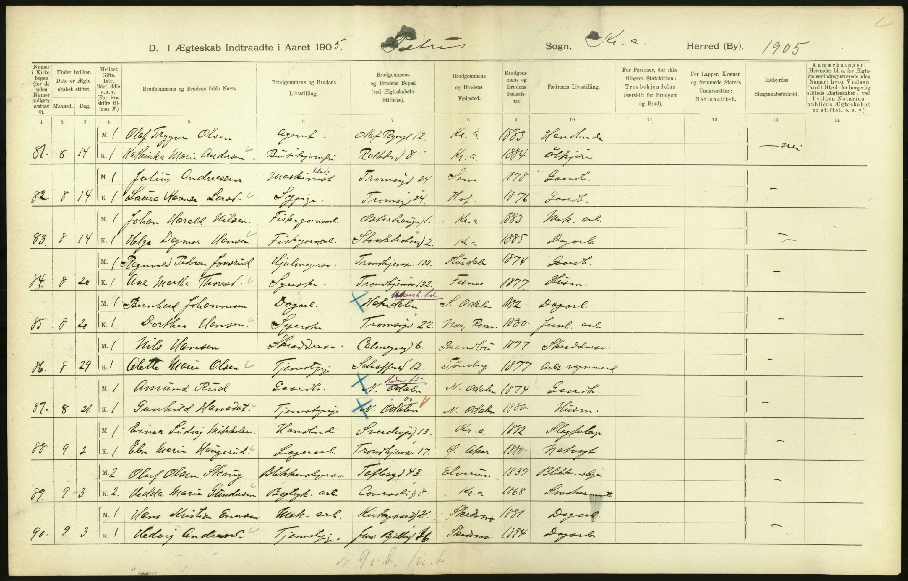 Statistisk sentralbyrå, Sosiodemografiske emner, Befolkning, AV/RA-S-2228/D/Df/Dfa/Dfaa/L0004: Kristiania: Gifte, døde, 1903, p. 634