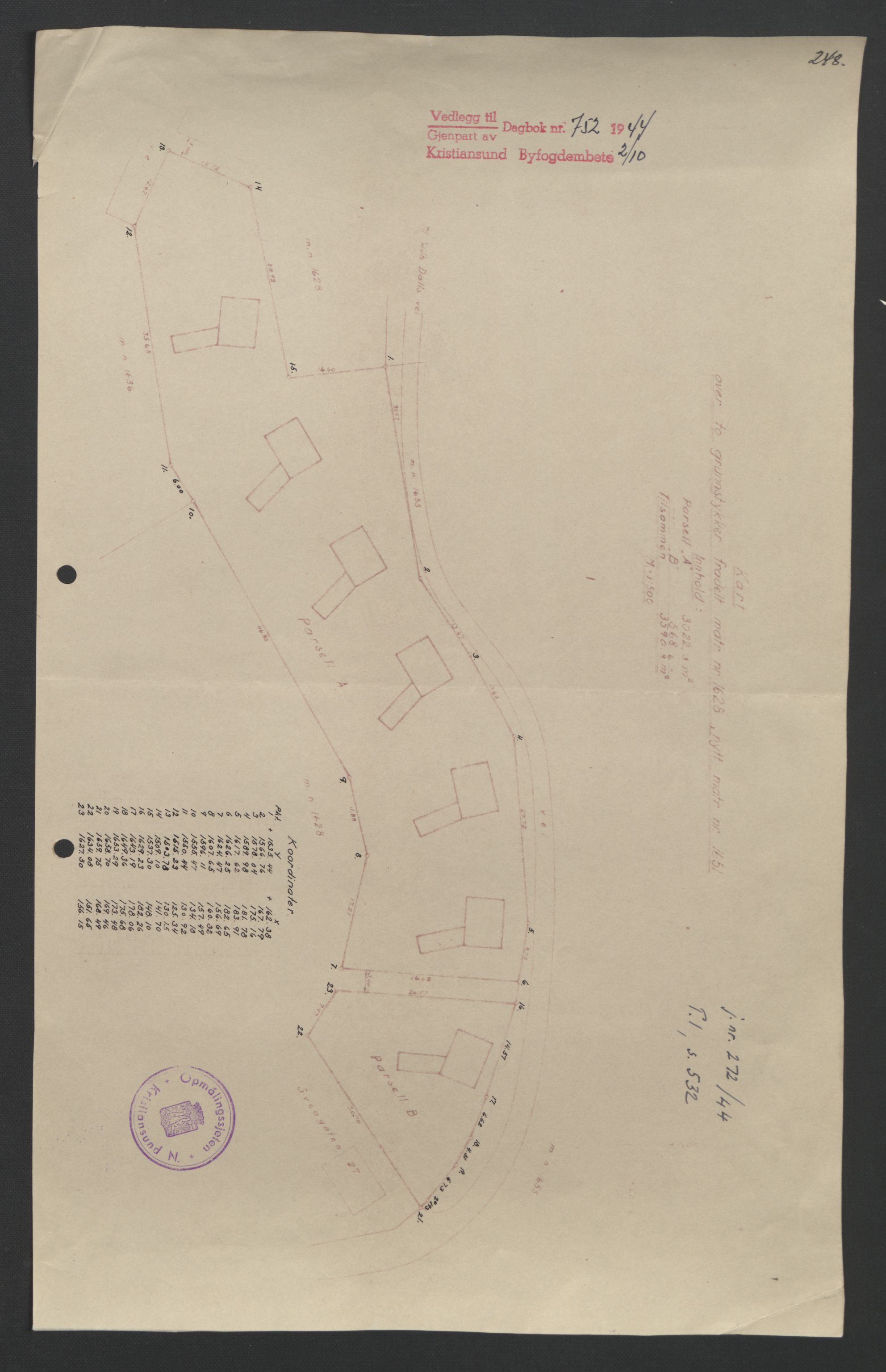 Kristiansund byfogd, AV/SAT-A-4587/A/27: Mortgage book no. 37, 1942-1945, Diary no: : 752/1944