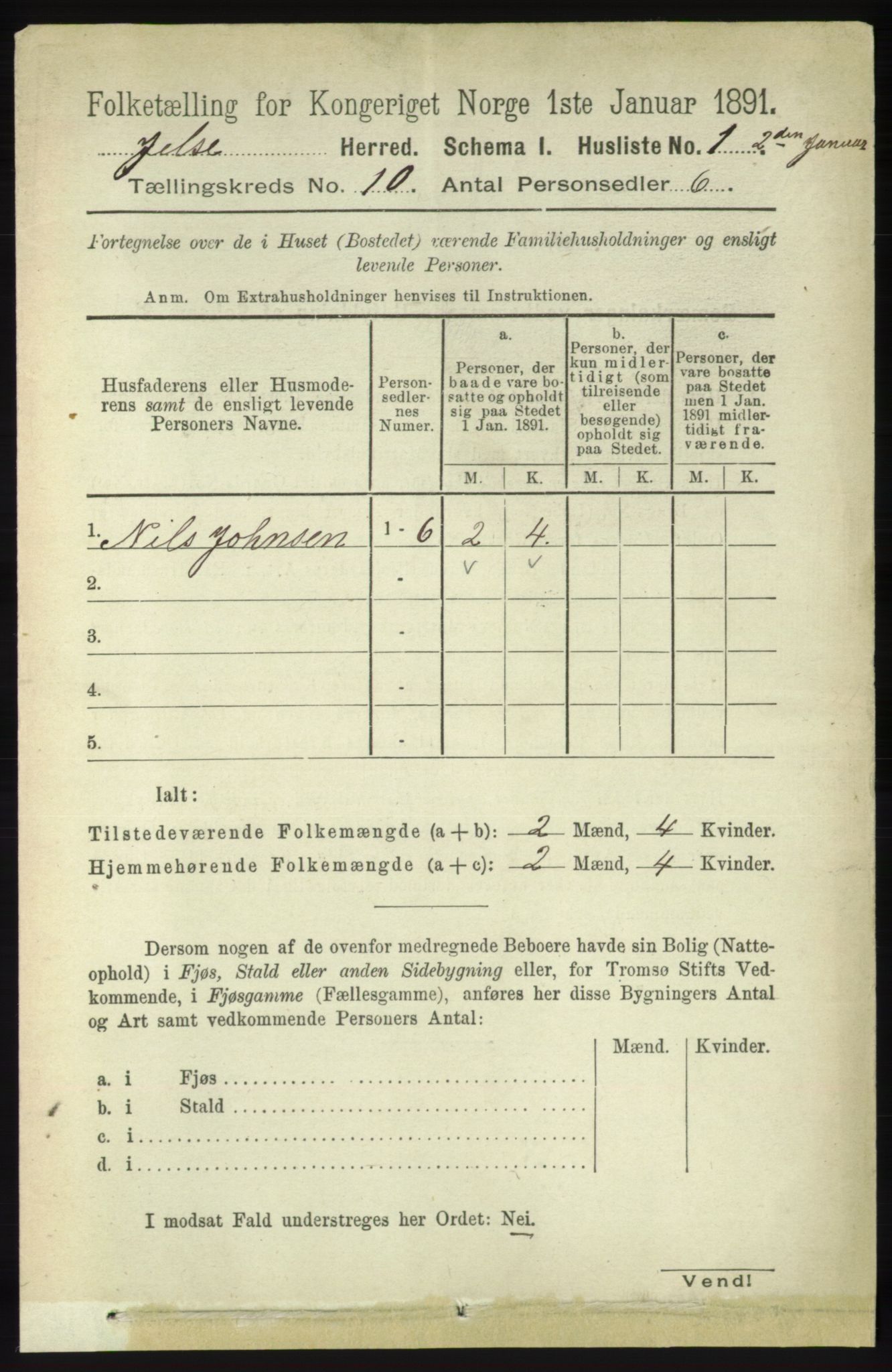 RA, 1891 census for 1138 Jelsa, 1891, p. 2374