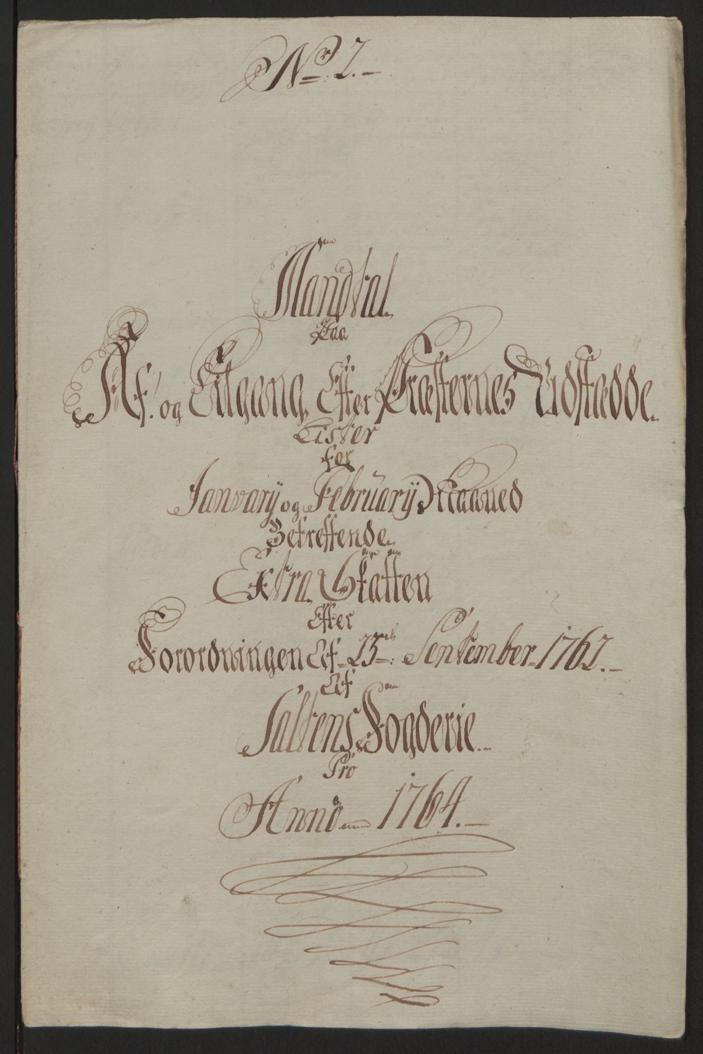 Rentekammeret inntil 1814, Reviderte regnskaper, Fogderegnskap, AV/RA-EA-4092/R66/L4670: Ekstraskatten Salten, 1762-1764, p. 187