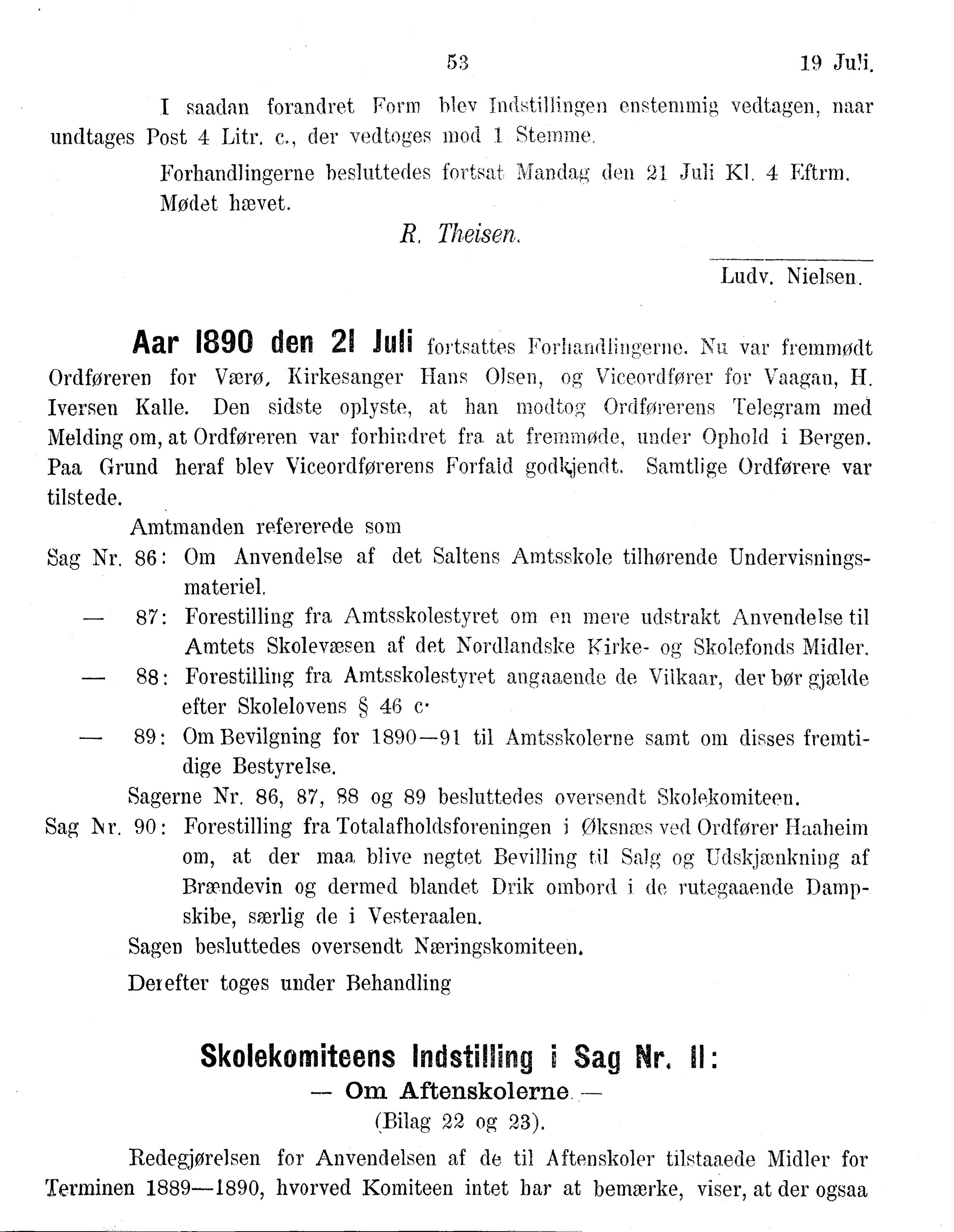 Nordland Fylkeskommune. Fylkestinget, AIN/NFK-17/176/A/Ac/L0015: Fylkestingsforhandlinger 1886-1890, 1886-1890, p. 53